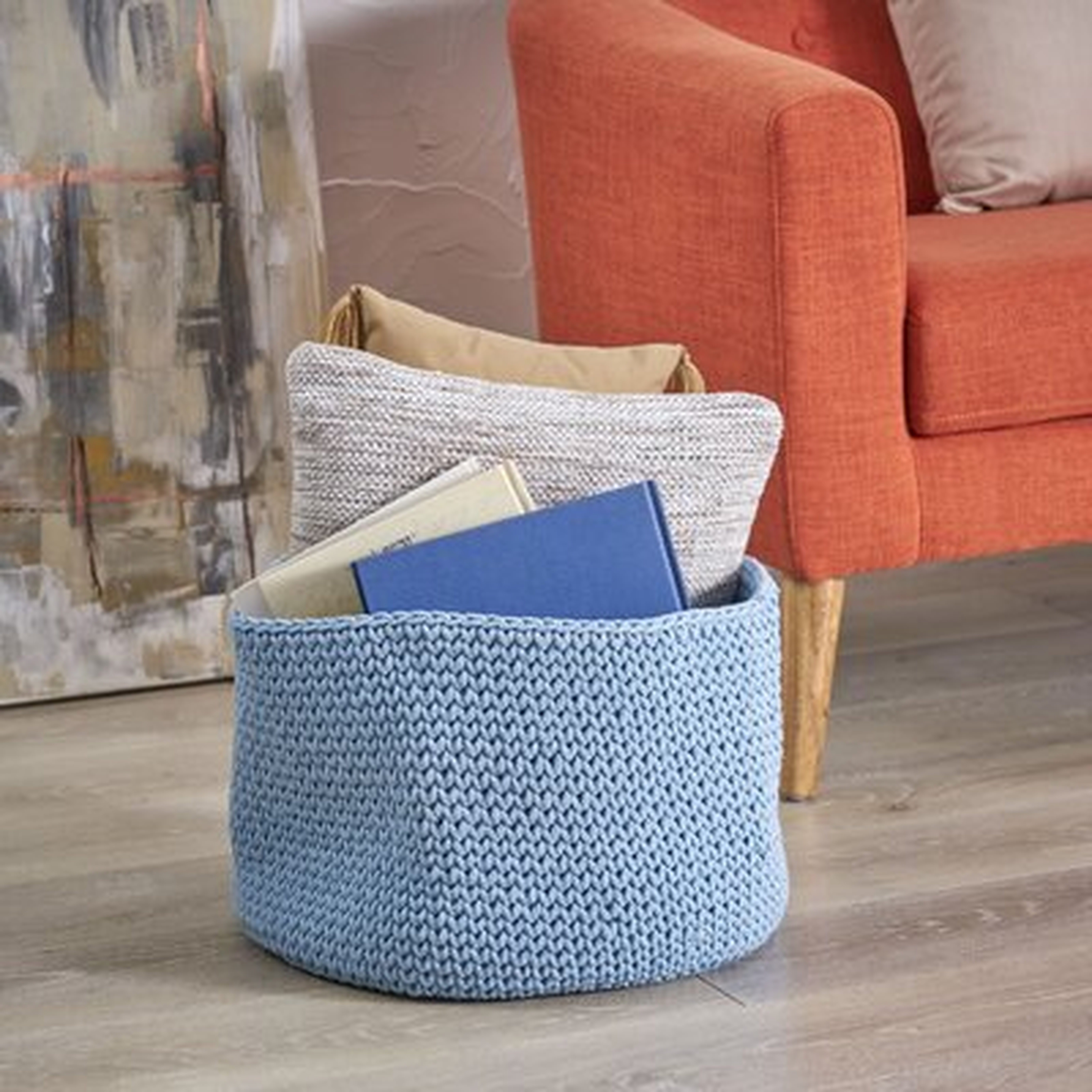 Knitted Cotton Basket - Wayfair