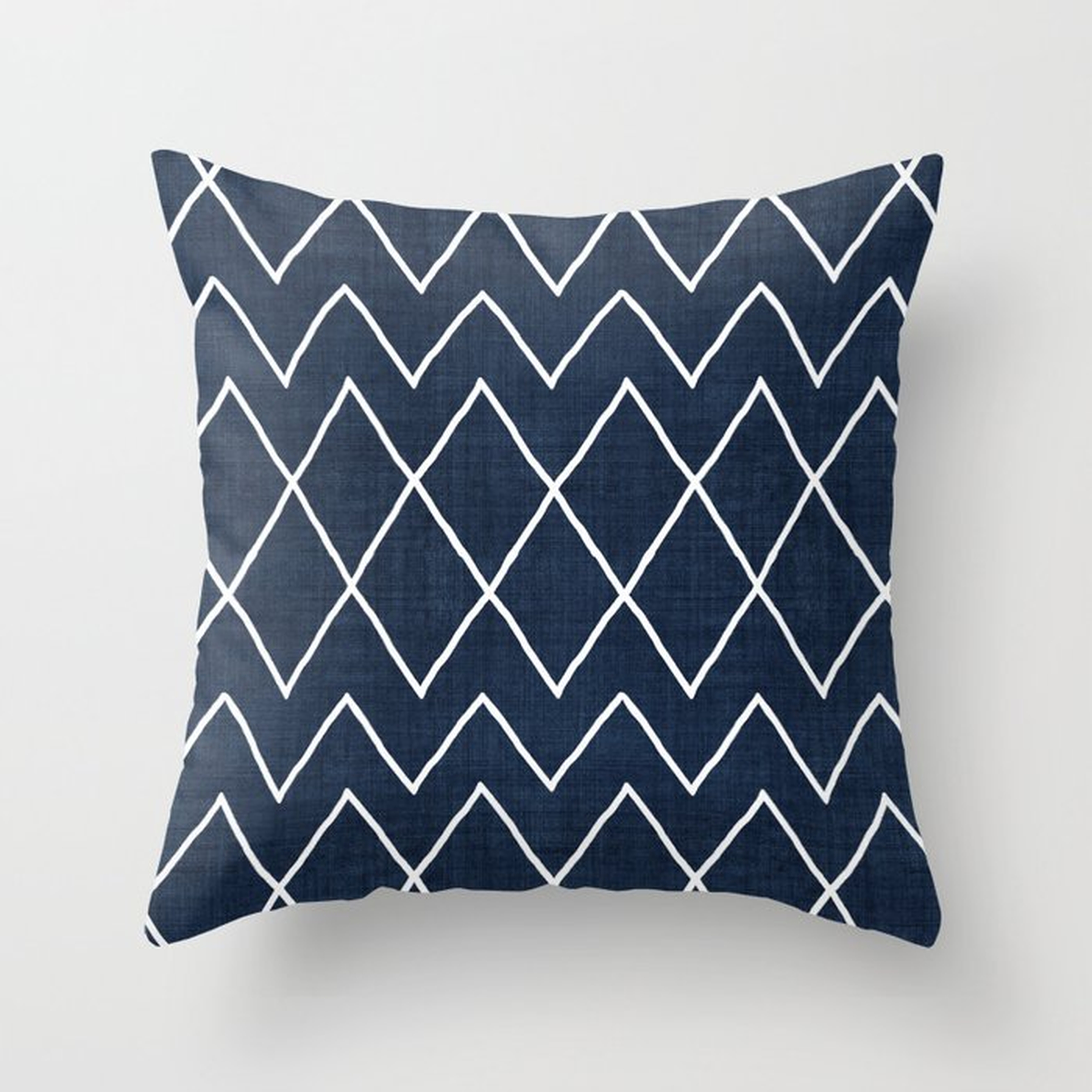 Avoca In Navy Couch Throw Pillow by Becky Bailey - Cover (20" x 20") with pillow insert - Outdoor Pillow - Society6