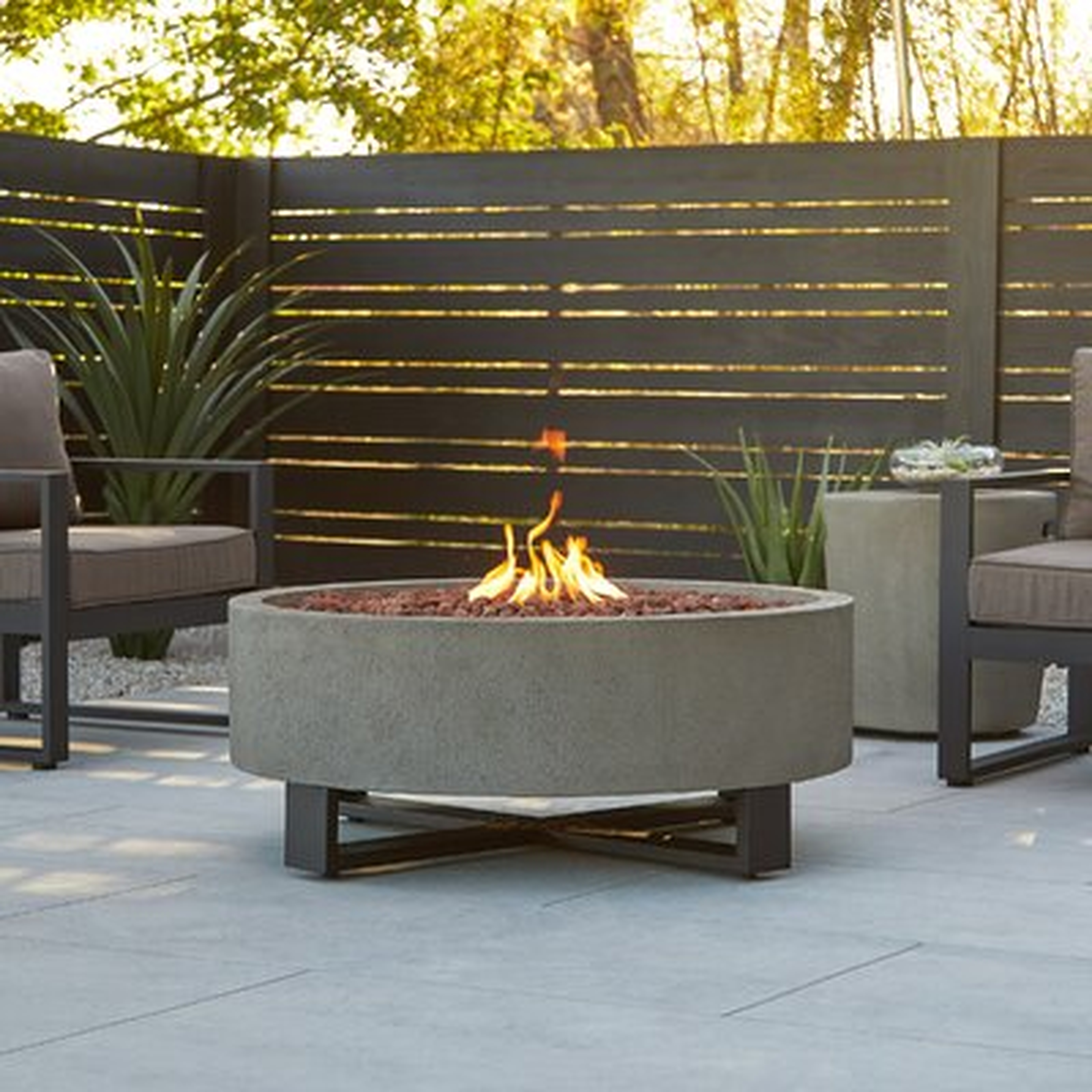 16.25" H x 40" W Concrete Propane Outdoor Fire Pit Table - Wayfair