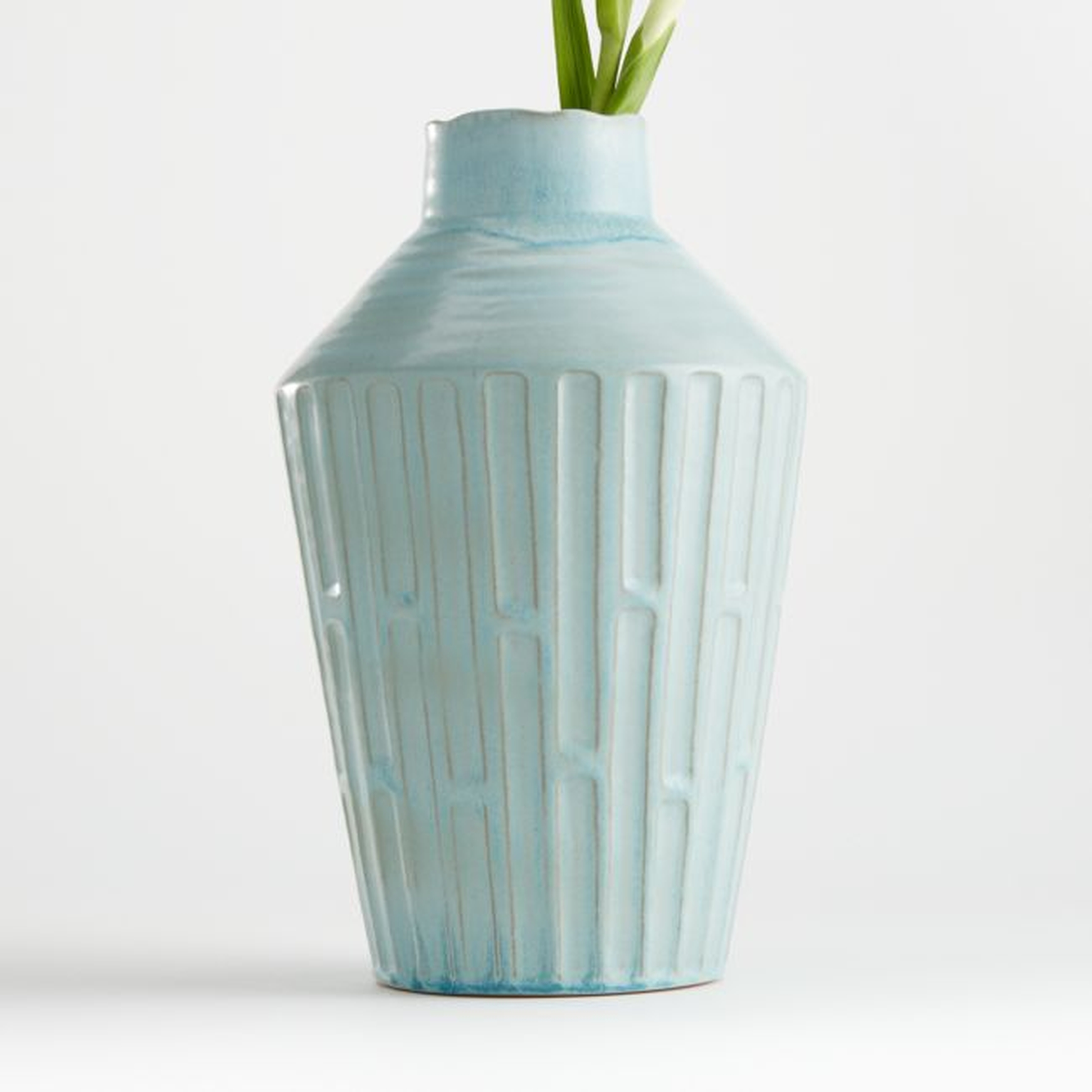 Izma Angled Seafoam Vase - Crate and Barrel