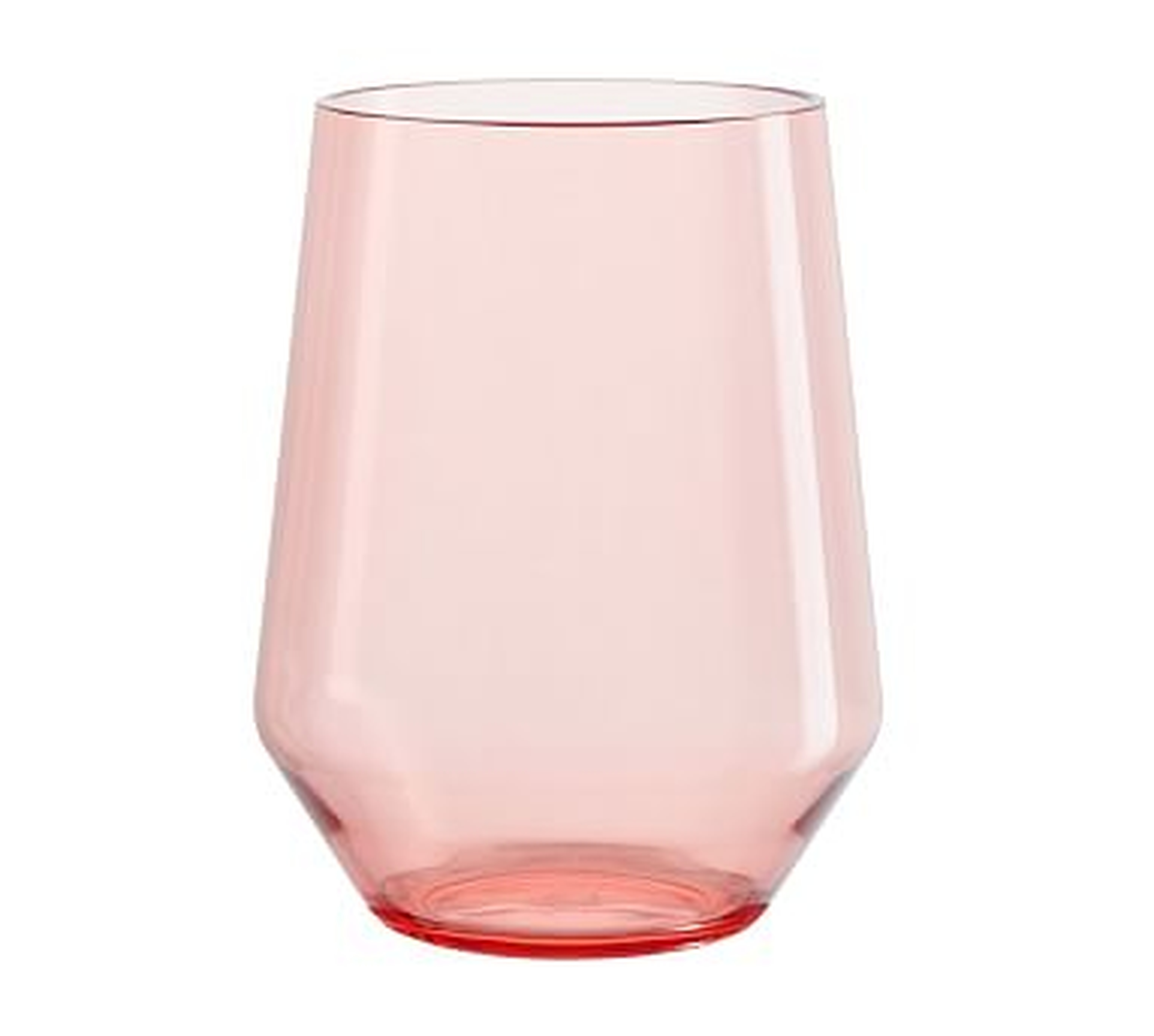 Happy Hour Stemless Wine Glass, Set of 4 - Coral - Pottery Barn