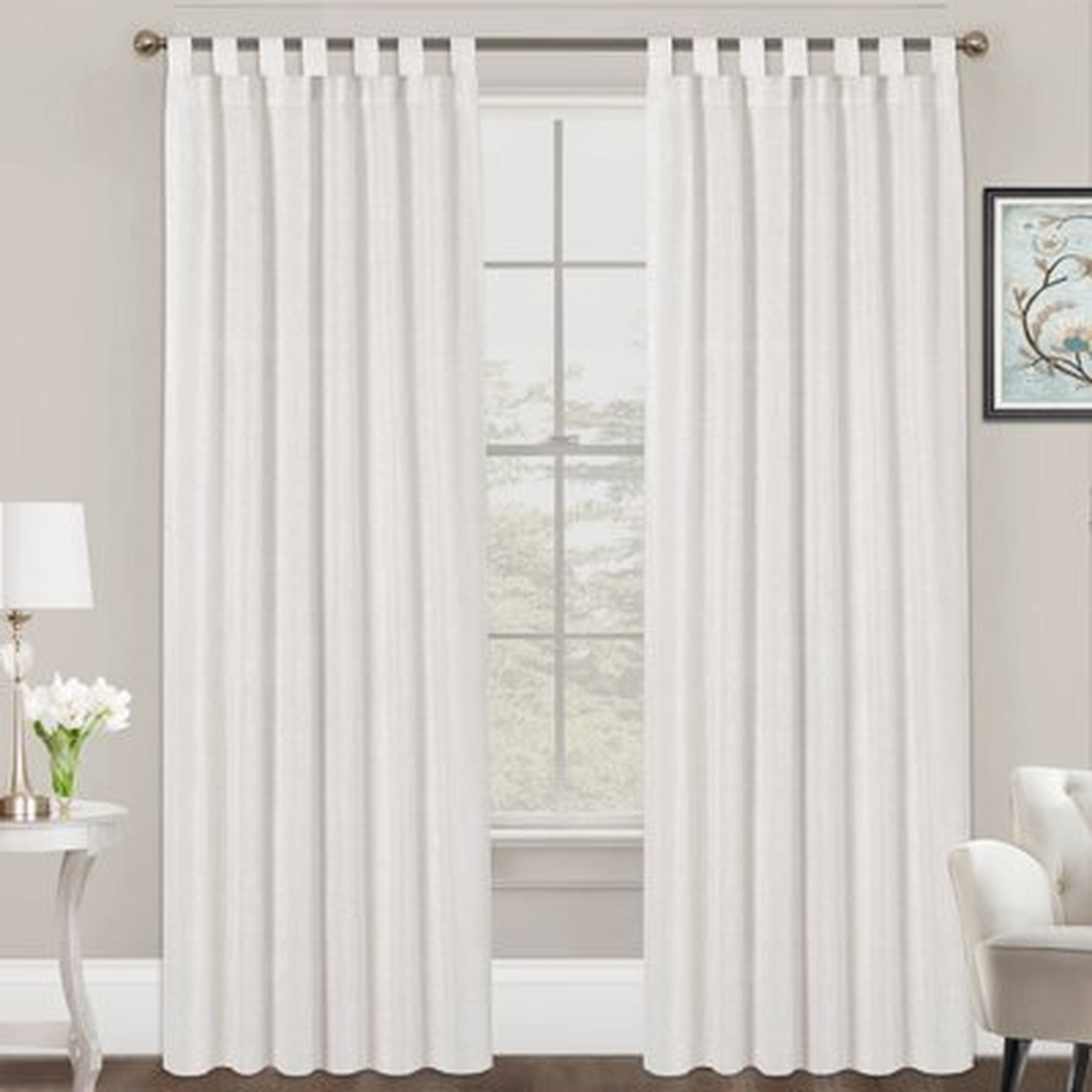 Kindy Solid Semi-Sheer Tab Top Curtain Panels (Set of 2) - Wayfair