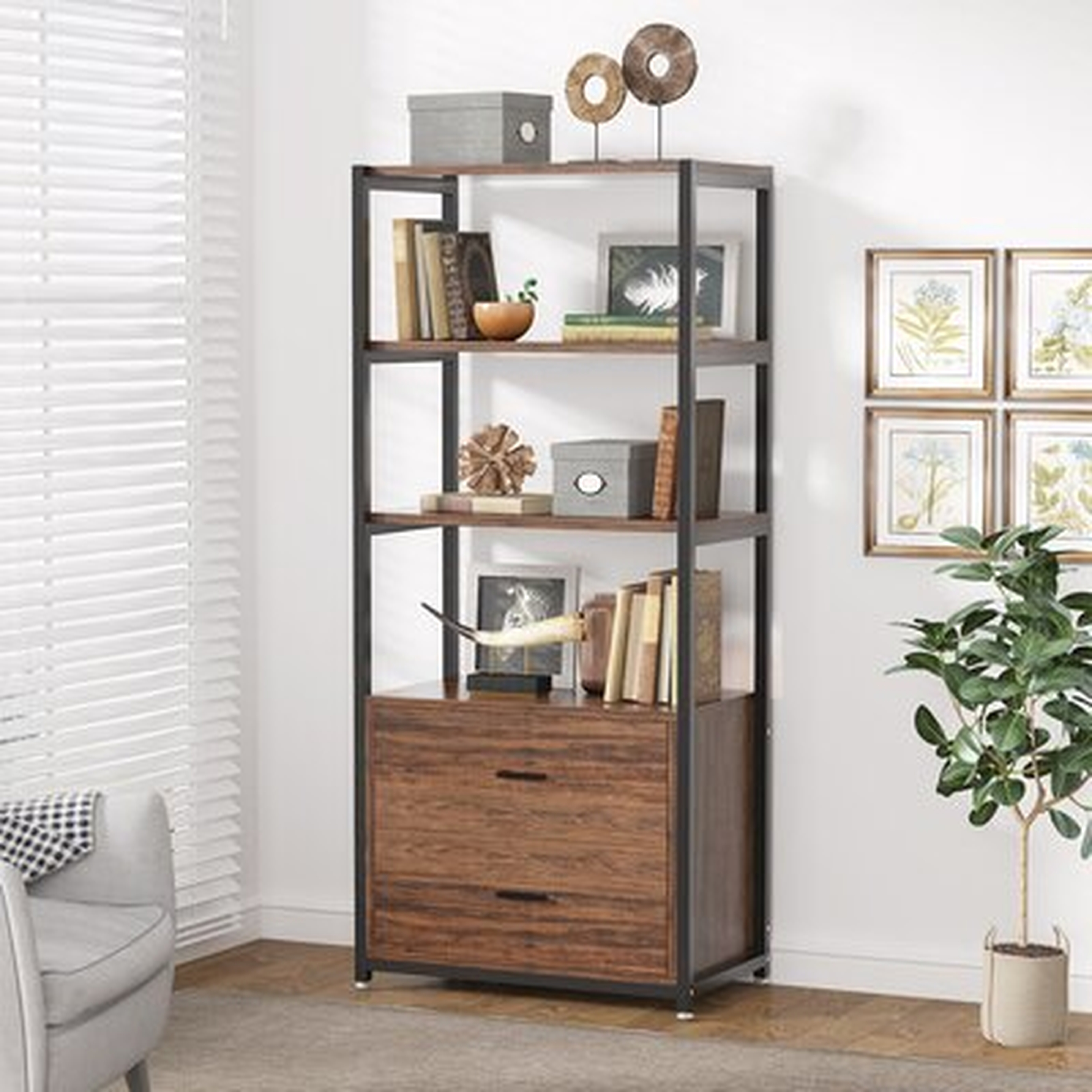 Open Bookcase With Drawers - Wayfair