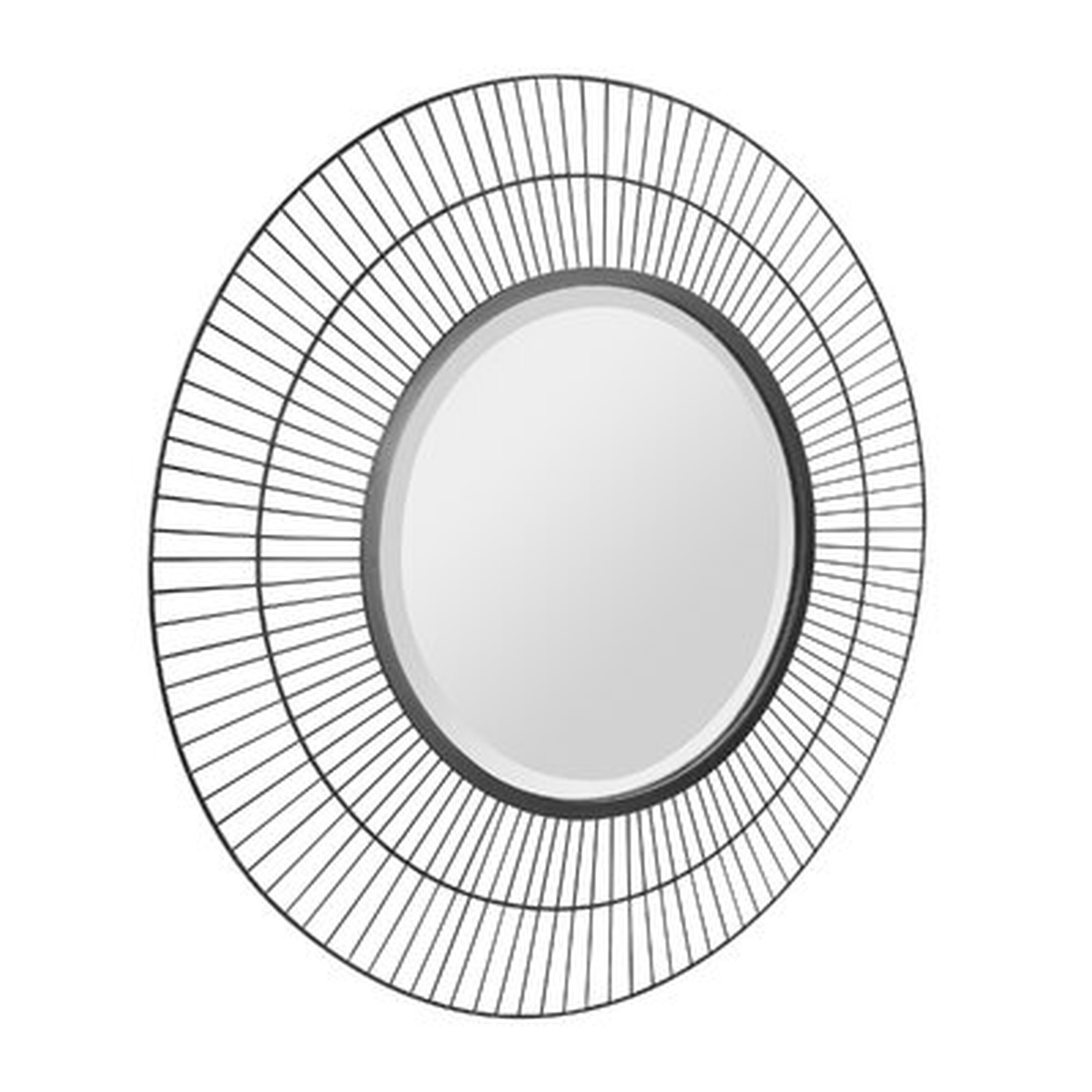 Stonebriar 28" Decorative Modern Round Metal Wire Mirror For Wall - Wayfair
