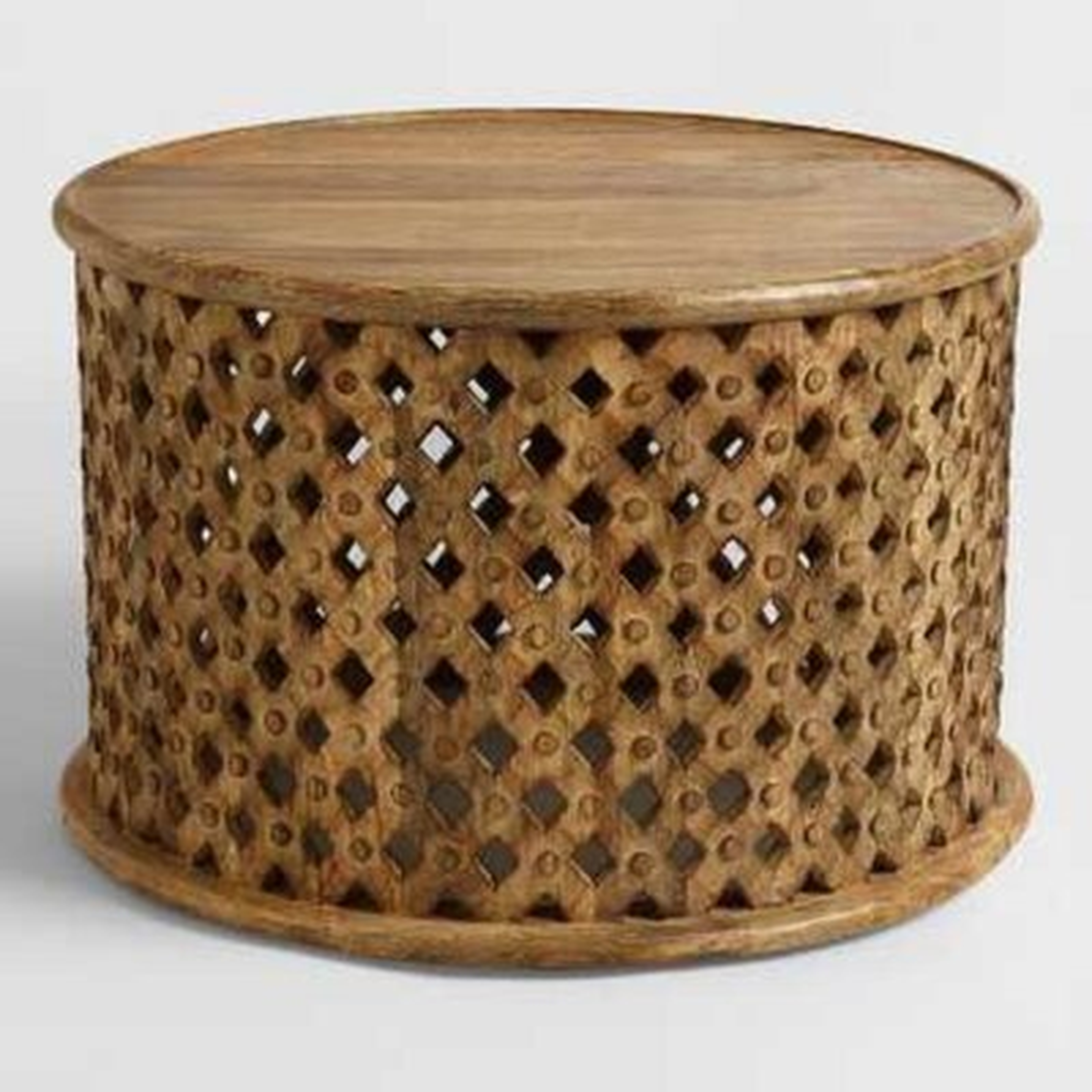 Lattice Design Carved Wood Coffee Table - Wayfair