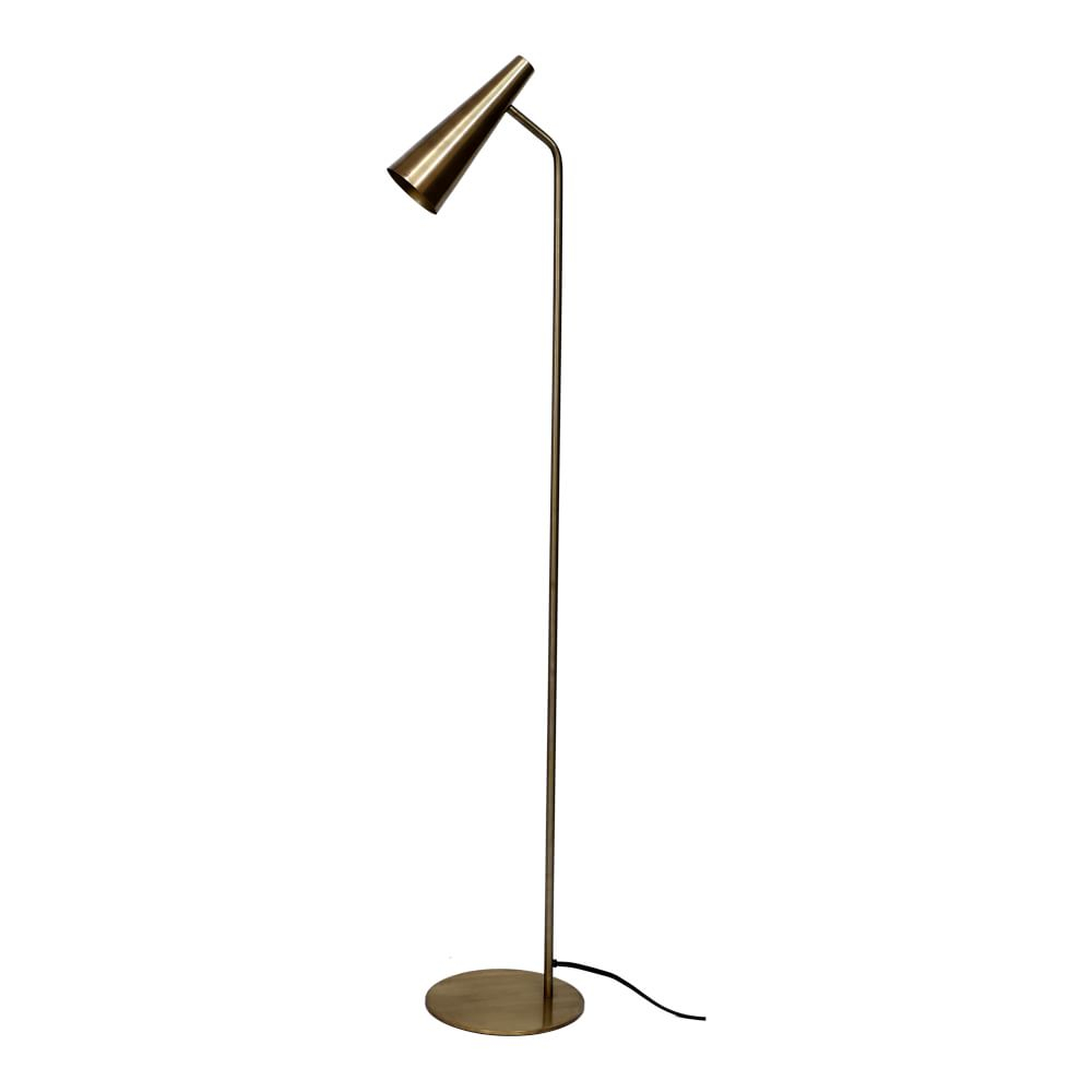 Modern Cone Floor Lamp, Gold - West Elm