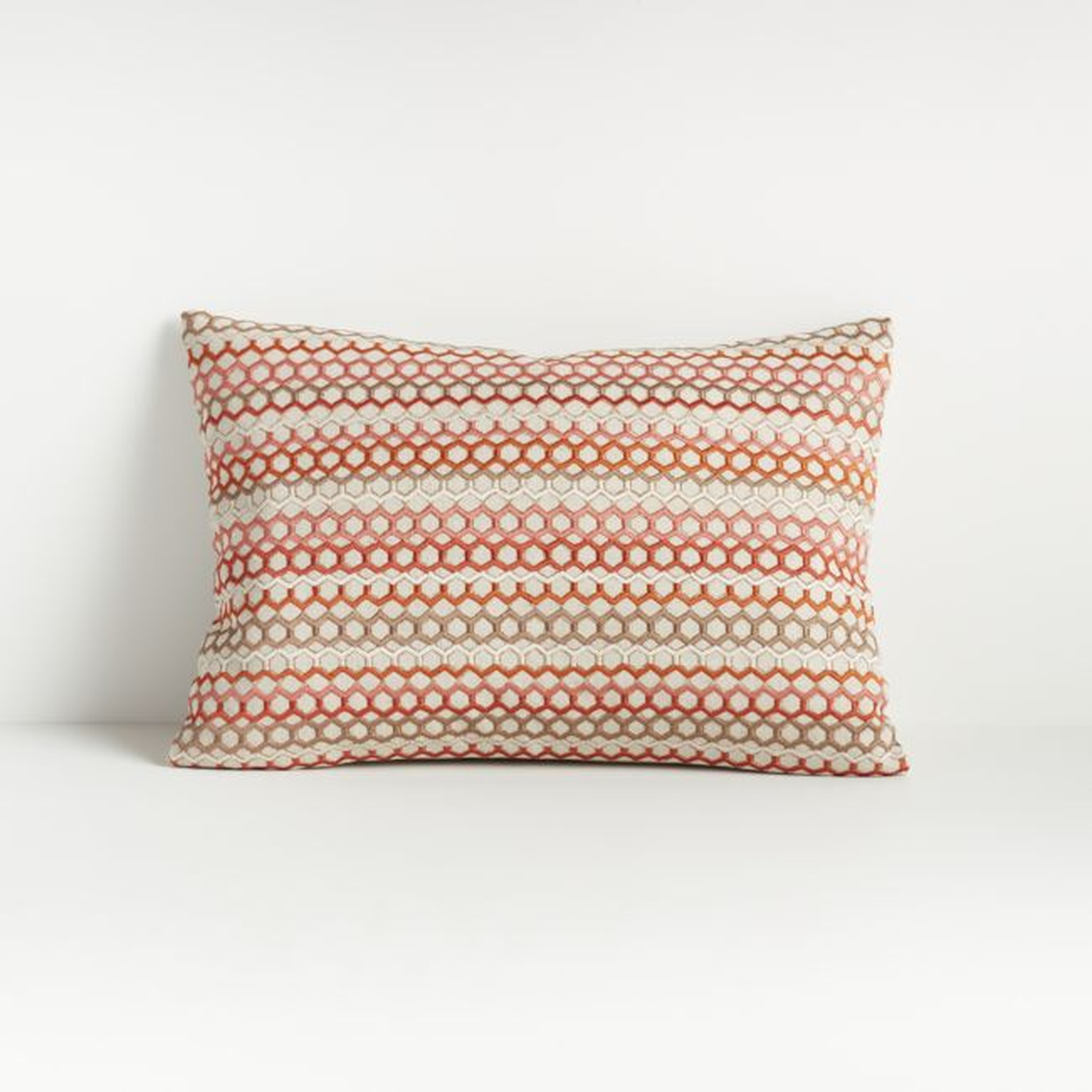 Lesha Embroidered Pillow 12"x18" - Crate and Barrel