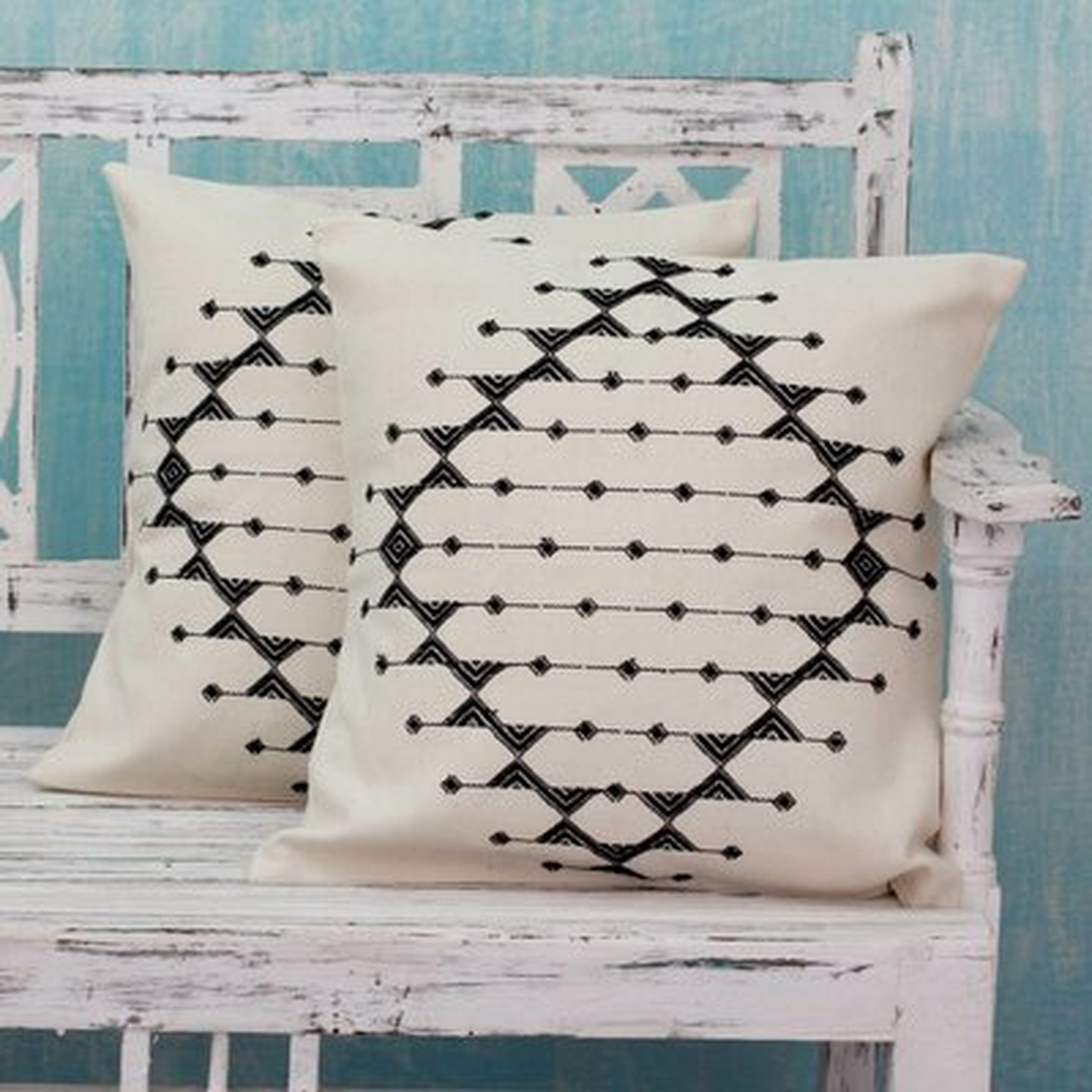 Rafaela Monochrome Galaxy Patterned Cotton Pillow Cover - Wayfair