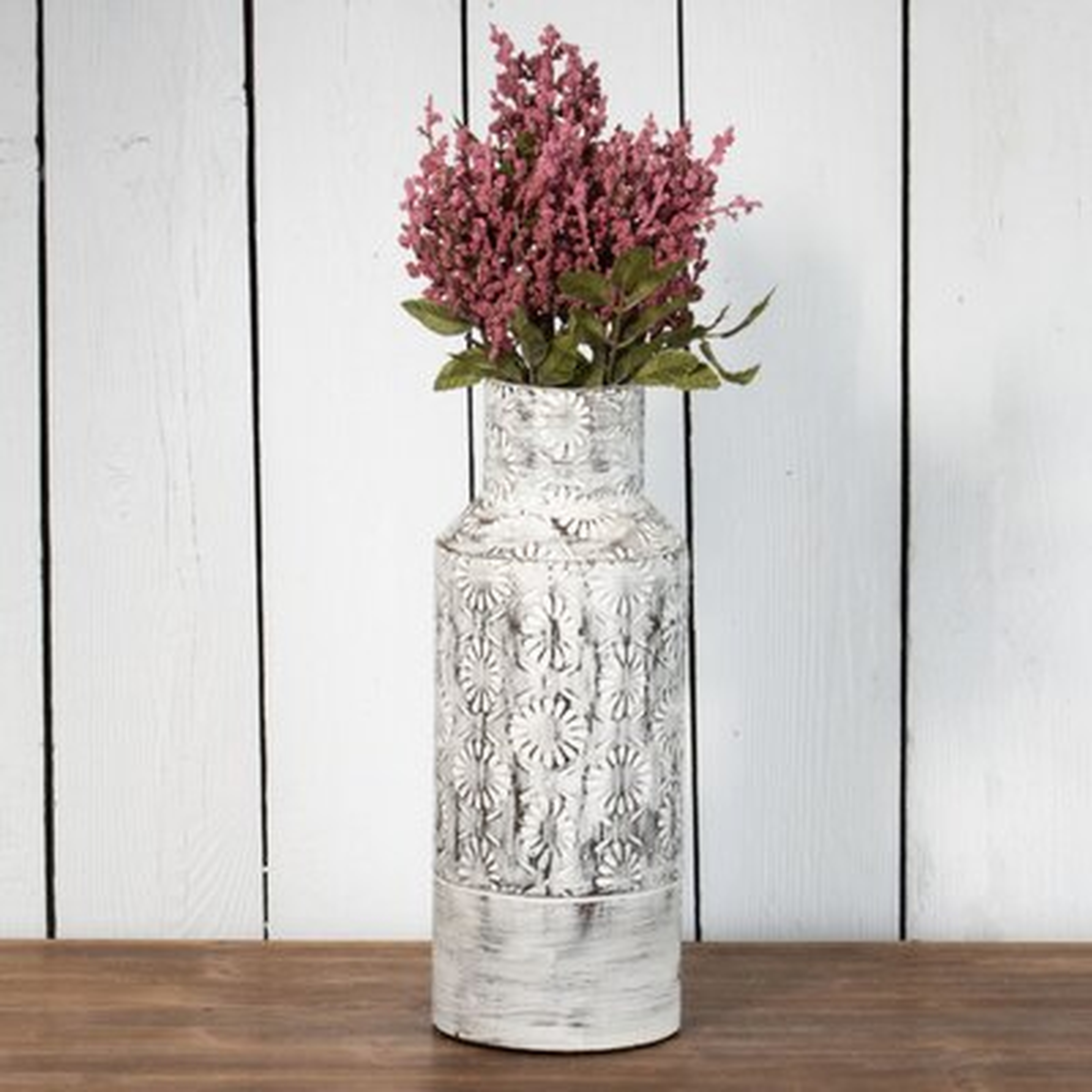 Rudgeway White/Black Metal Table Vase - Wayfair