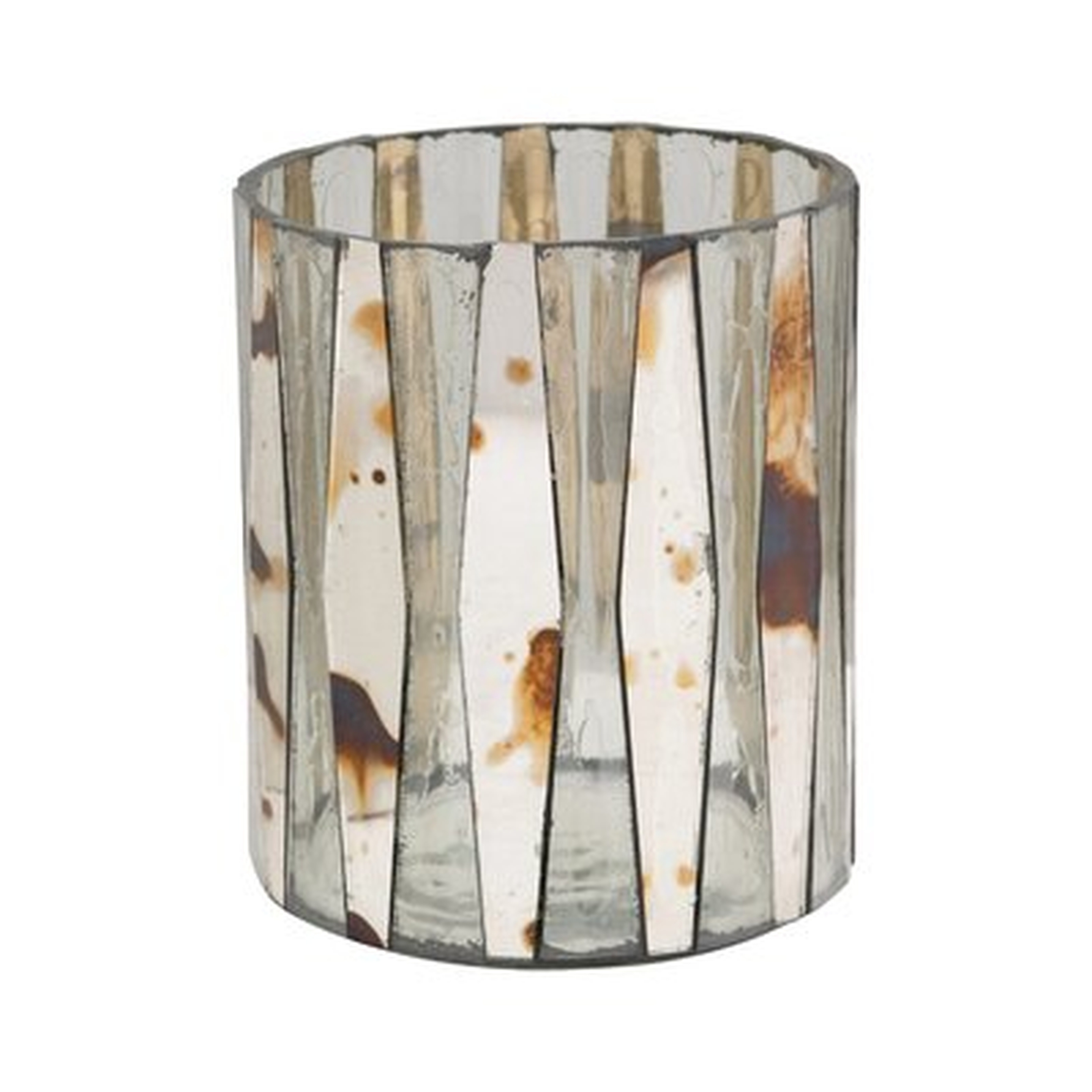 Mosaic Glass Candle Holder, Antique Silver Finish - Wayfair