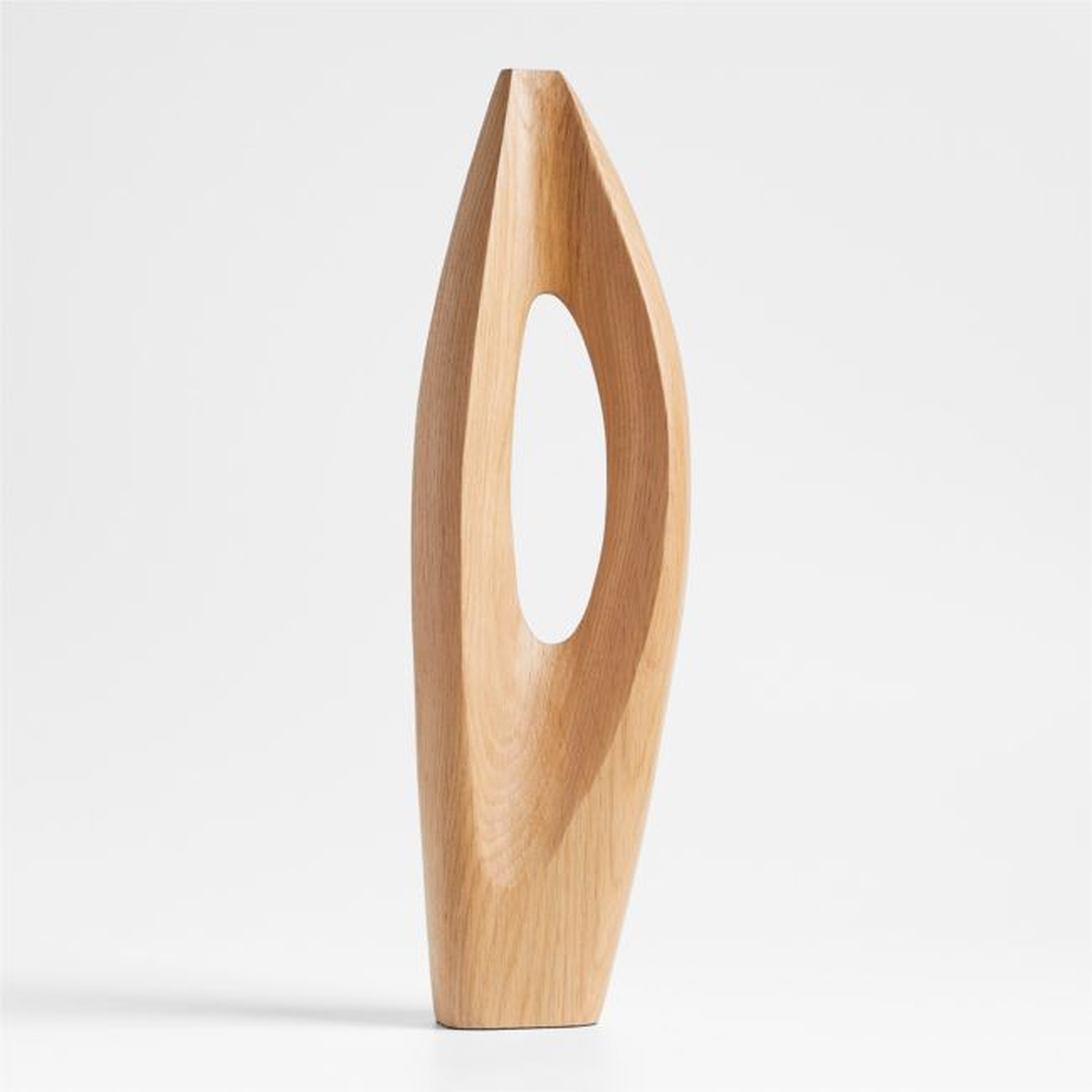 Izumo Light Oak Wood Decorative Sculpture 21" - Crate and Barrel
