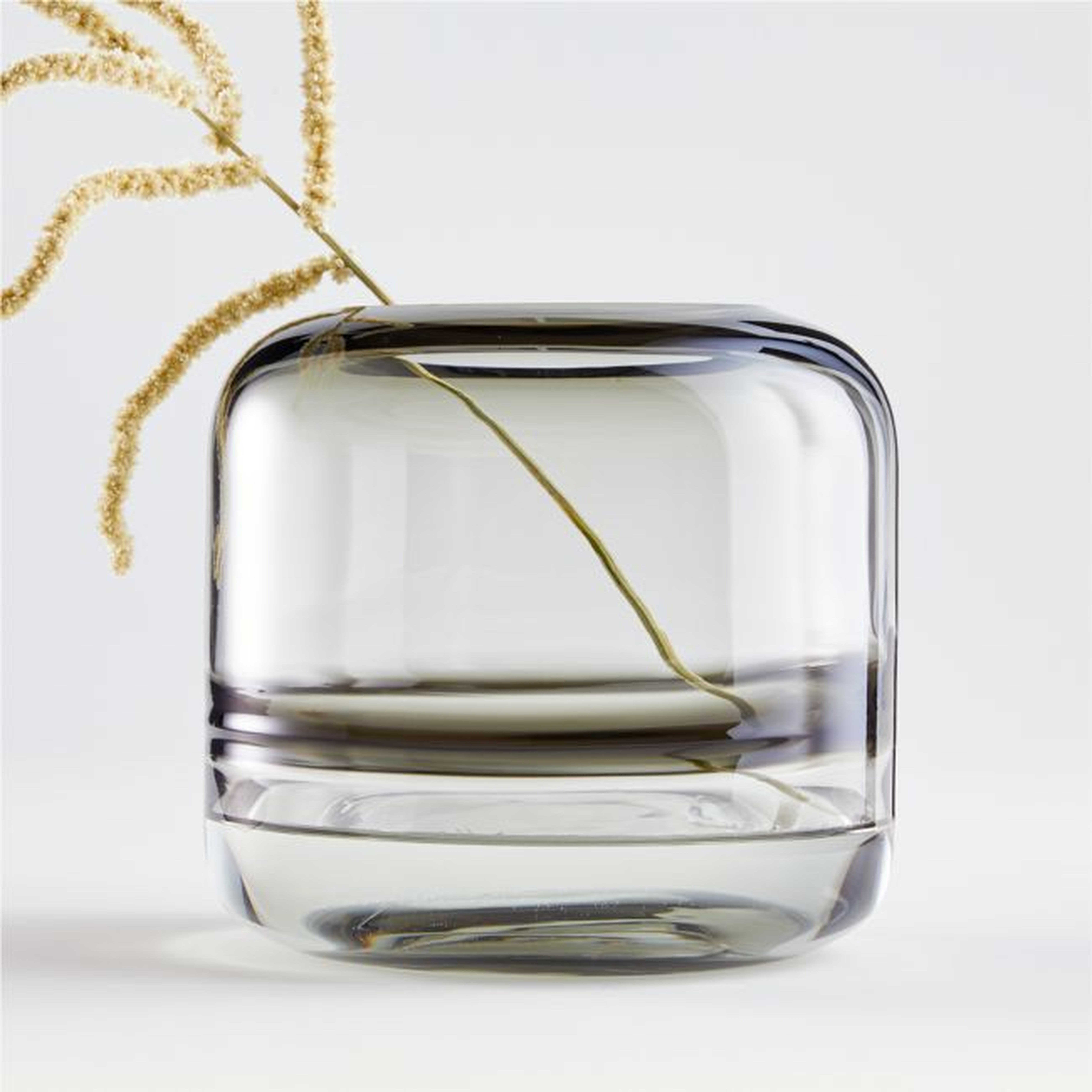 Daydream Black Swirl Small Glass Vase - Crate and Barrel