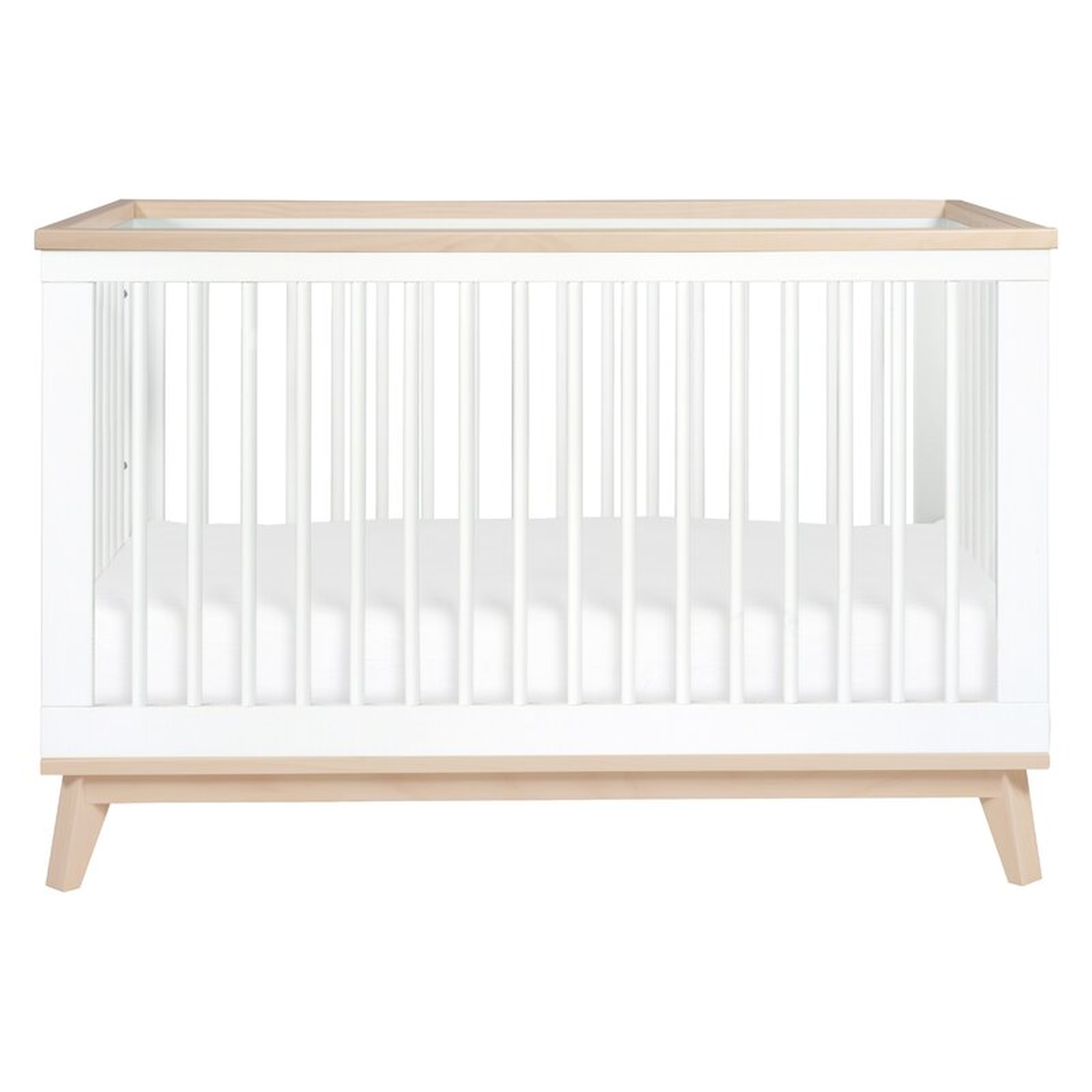 Scoot 3-in-1 Convertible Crib Color: White/Washed Natural - Perigold