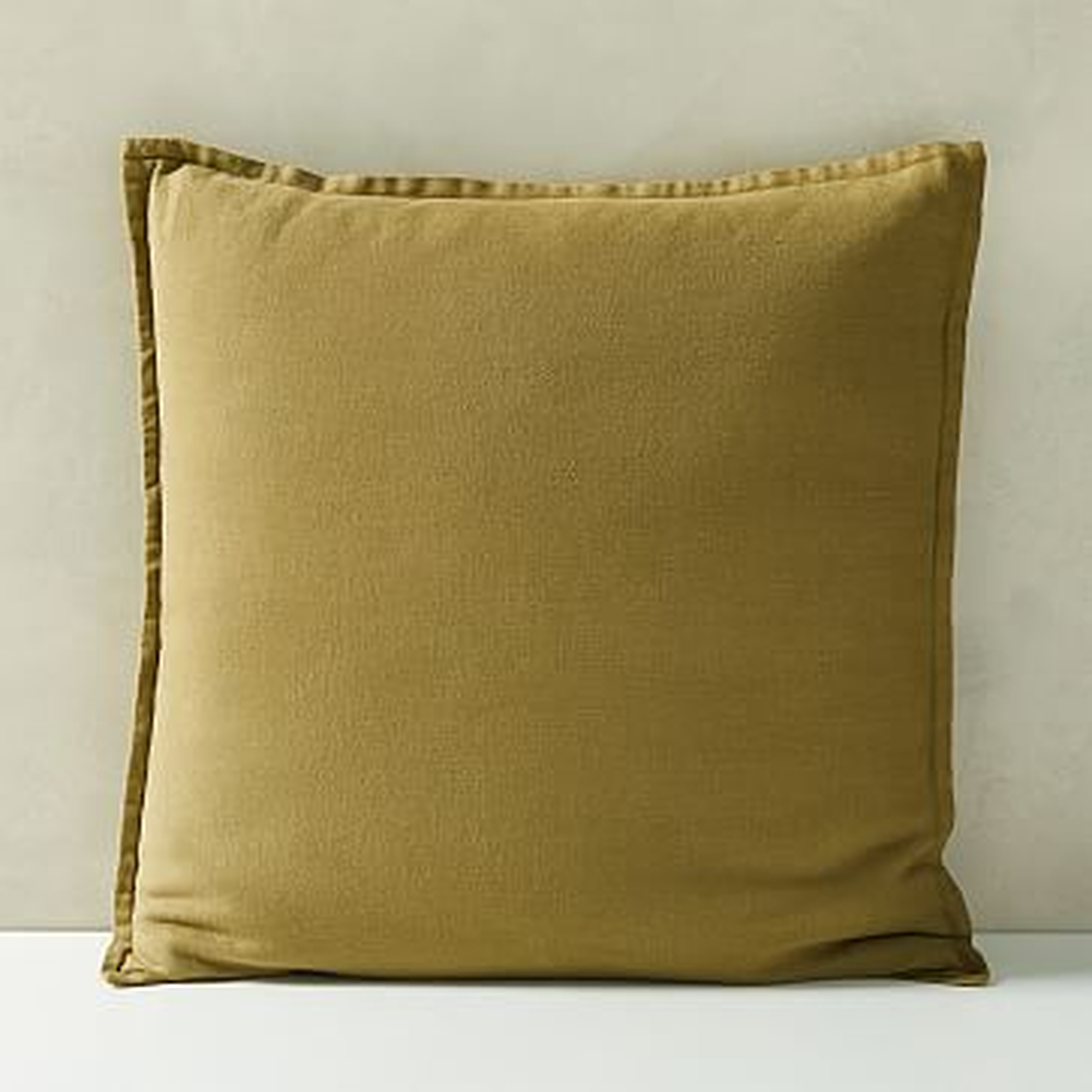 Belgian Flax Linen Pillow Cover, Camo Olive, 20"x20" - West Elm