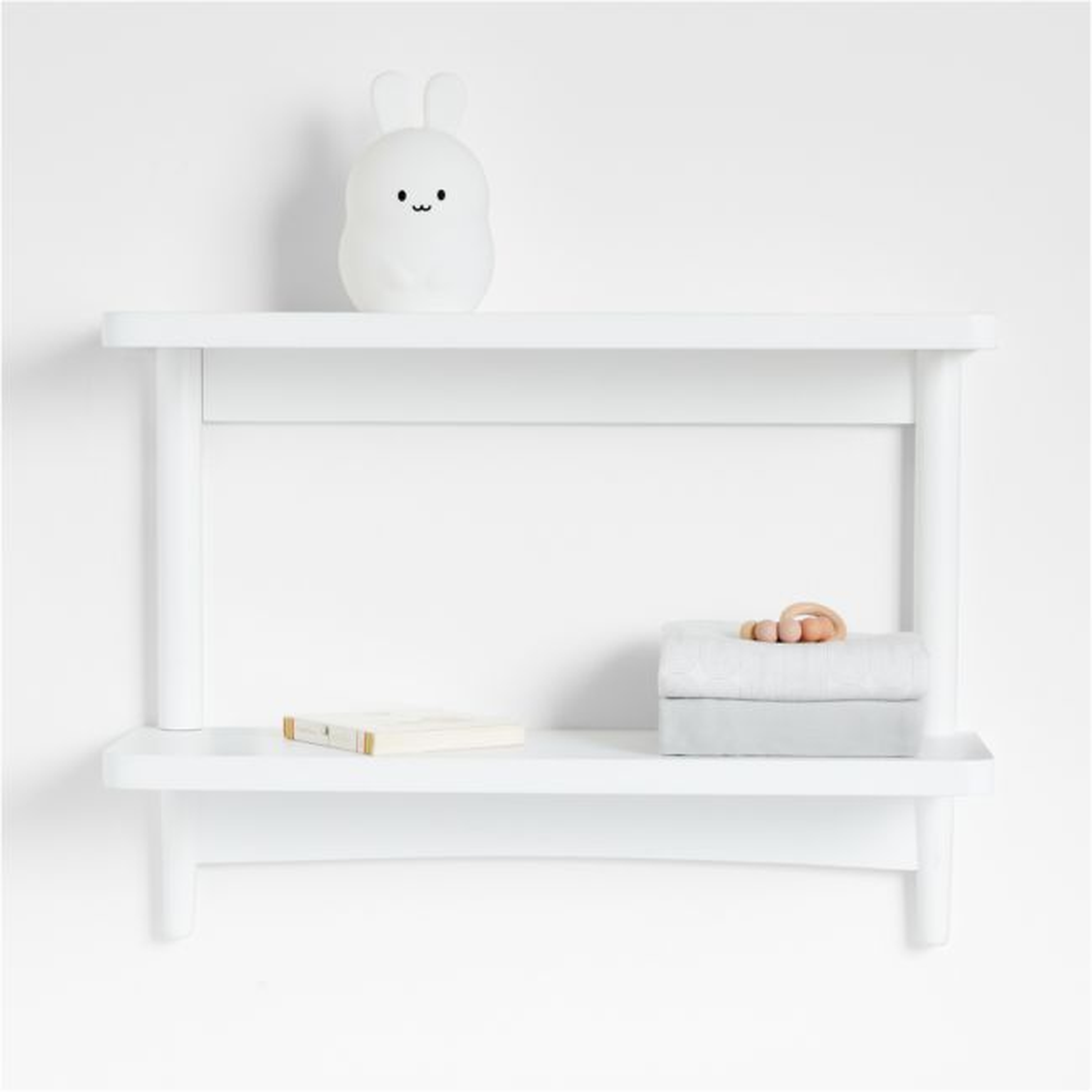 Hampshire White Wood 2-Tier Kids Wall Shelf - Crate & Kids