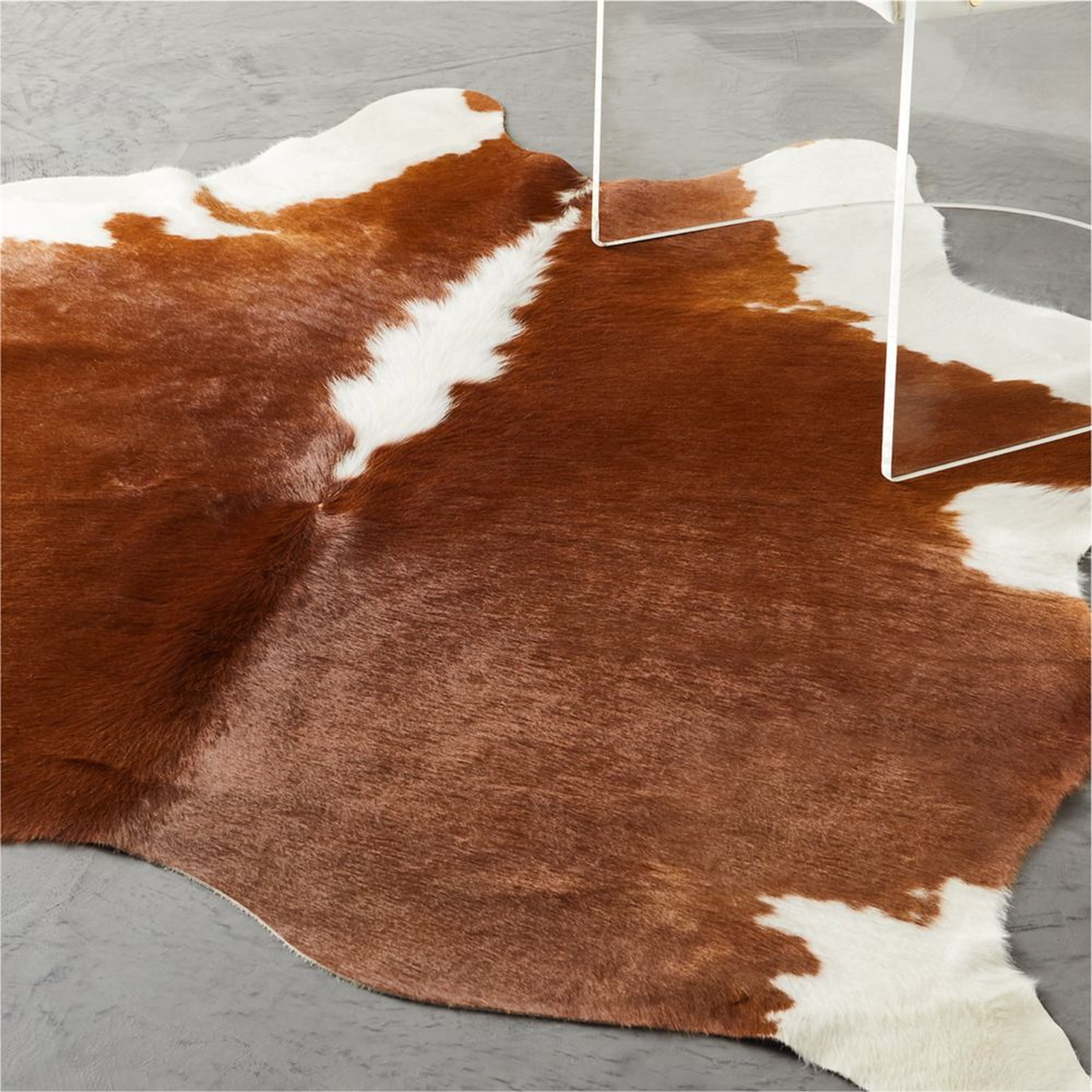 Light Brown and White Cowhide Area Rug 4'x6' - CB2