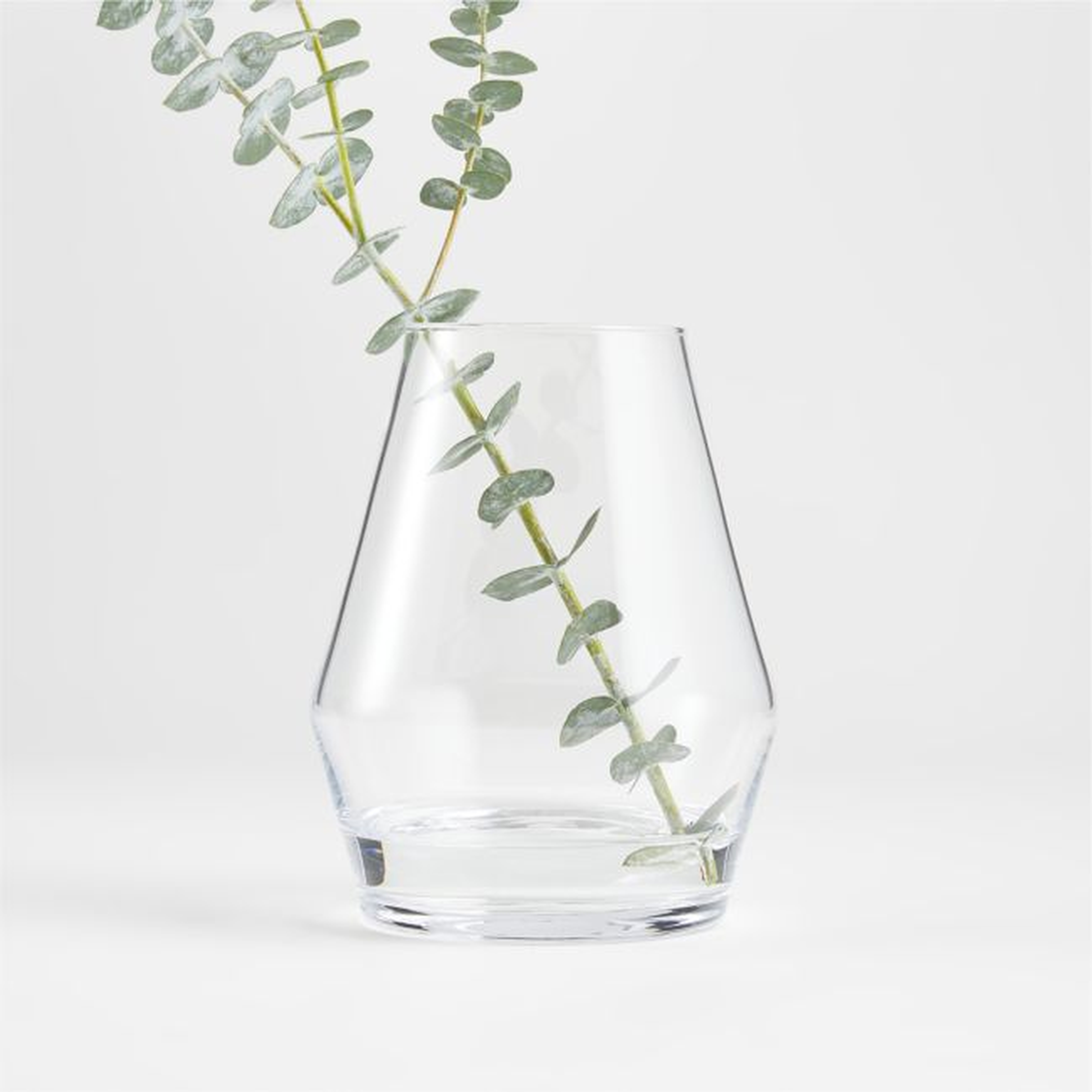 Laurel Angled Clear Glass Vase 6.25" - Crate and Barrel