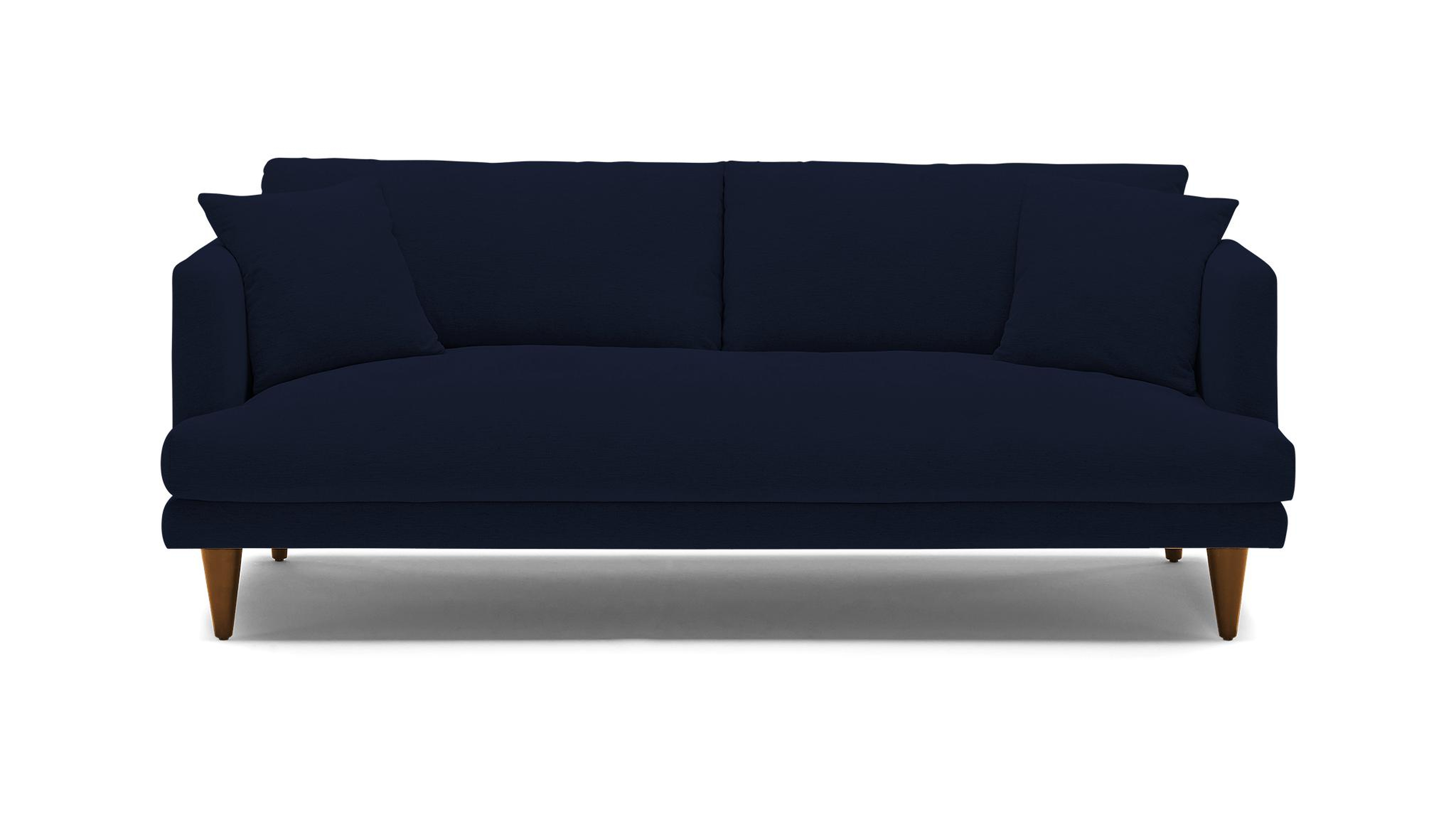 Blue Lewis Mid Century Modern Sofa - Bentley Indigo - Mocha - Cone - Joybird