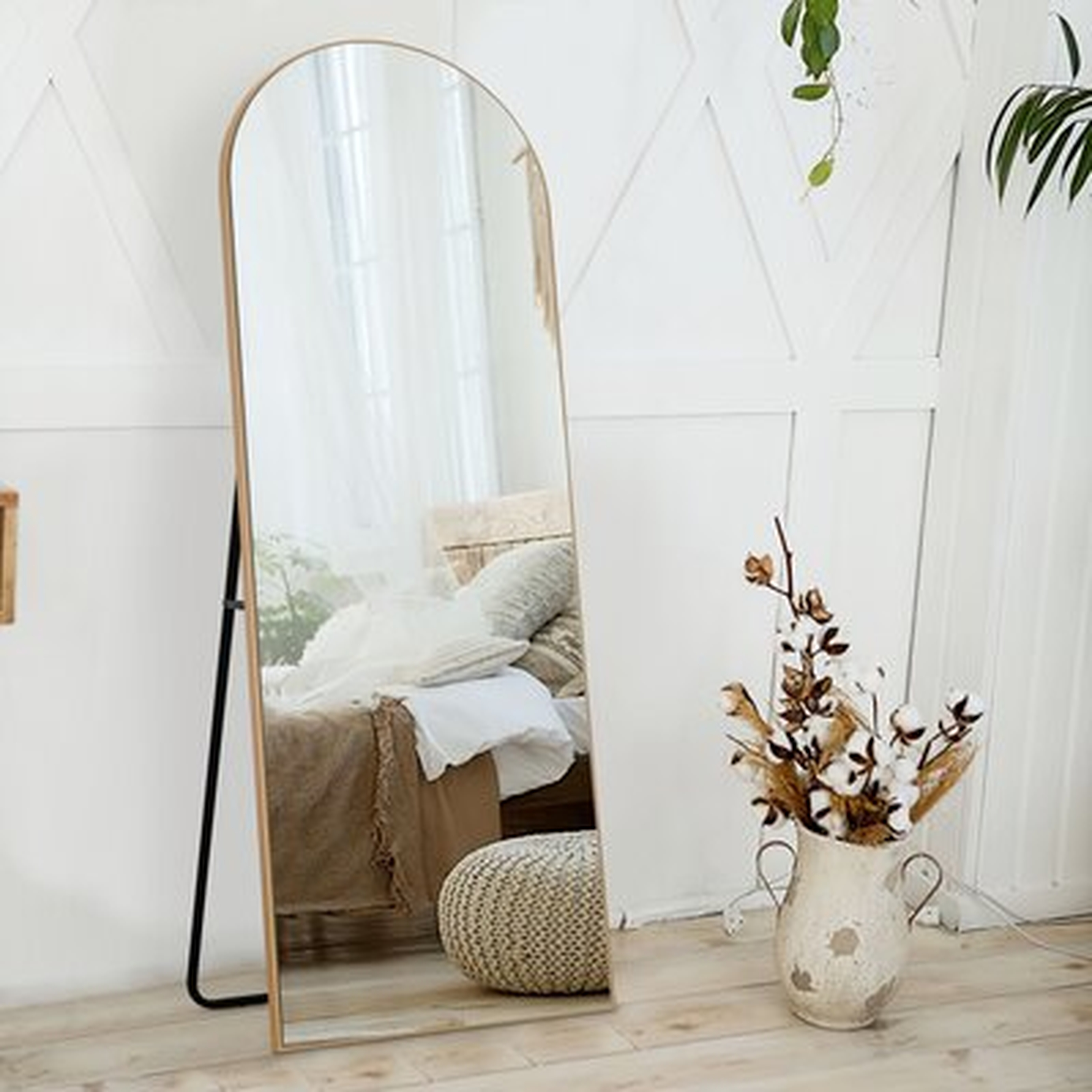 Arched Full Length Wooden Gold Framed Wall Mirror - Wayfair