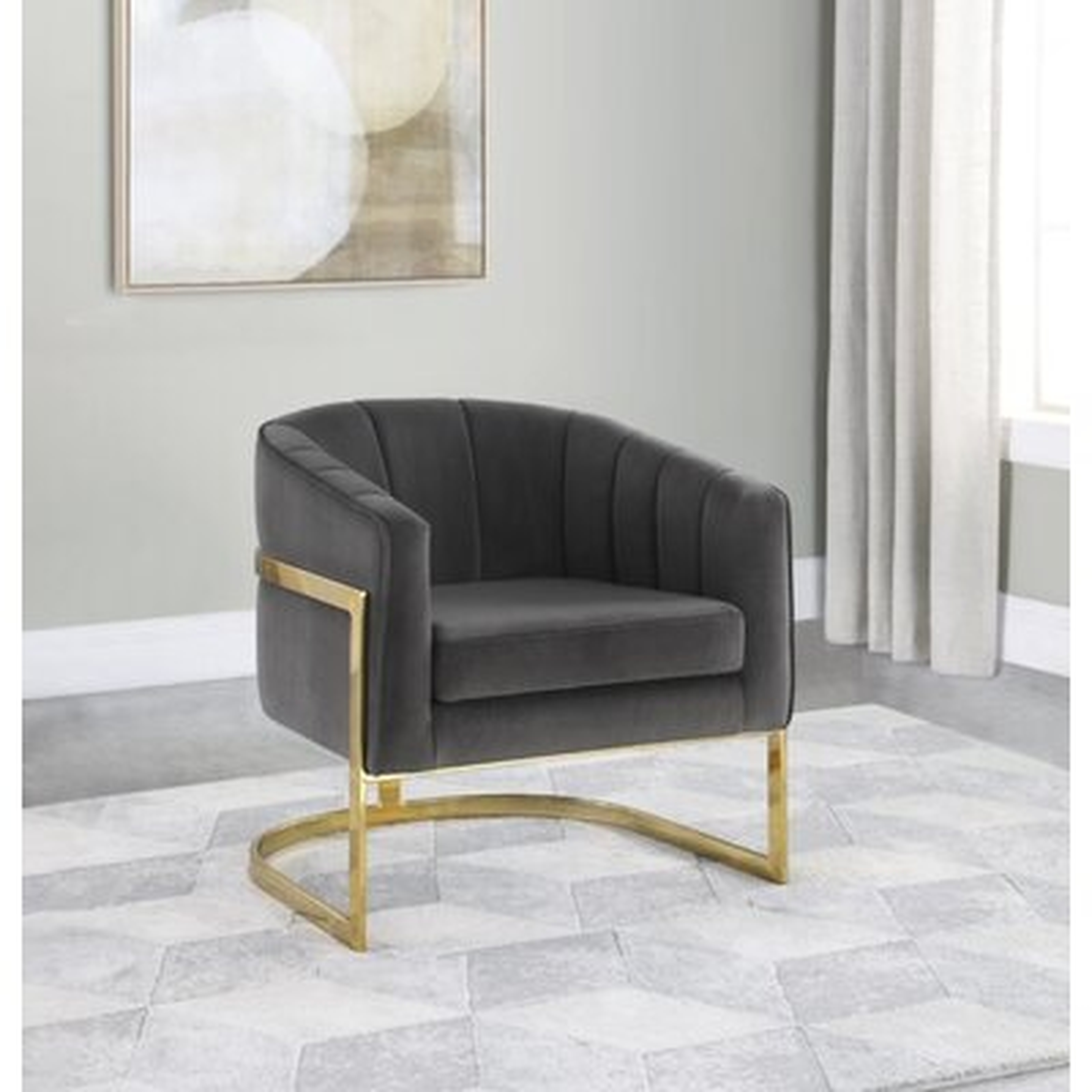 Benniton 30" Wide Tufted Polyester Barrel Chair - Wayfair