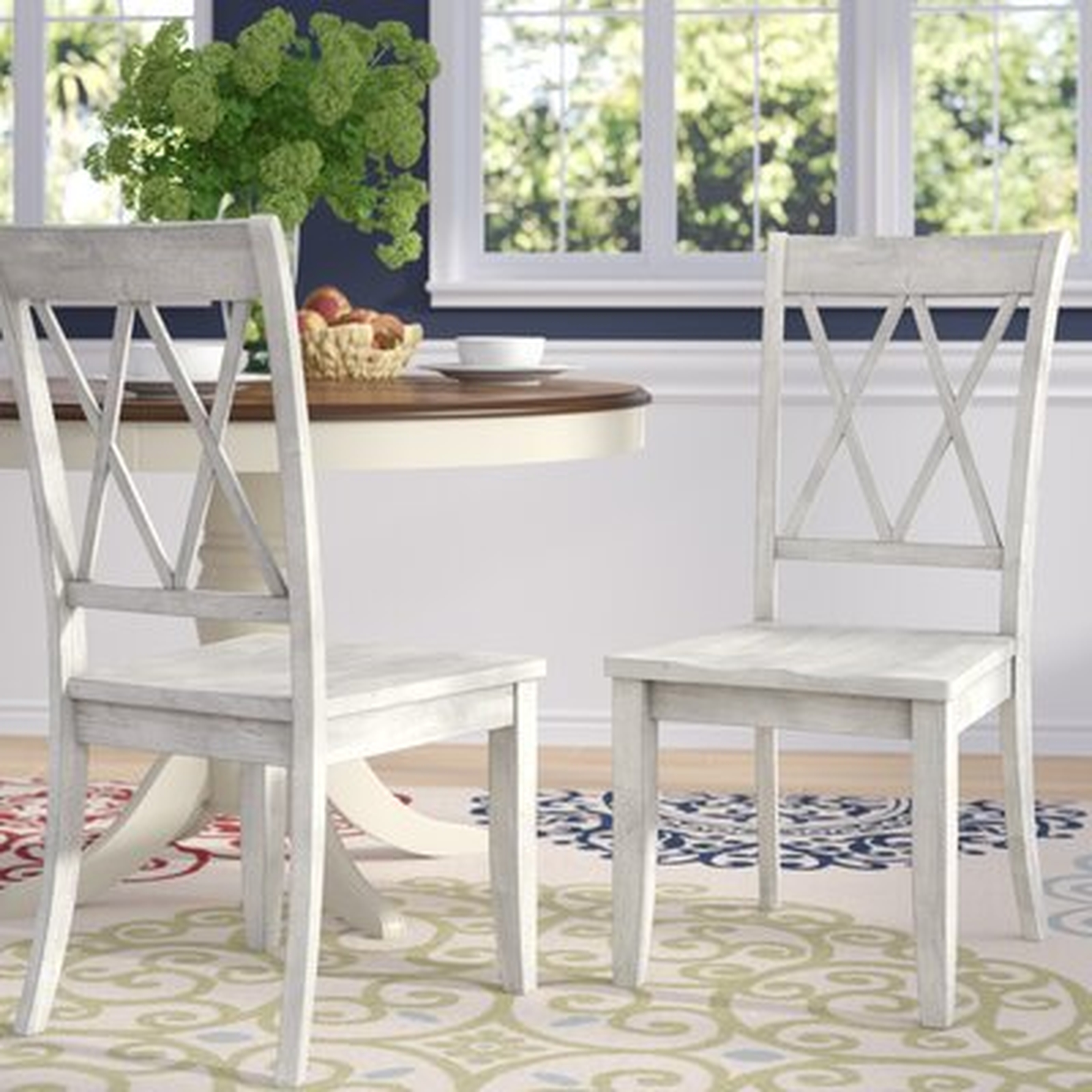 Arisa Solid Wood Cross Back Side Chair - Wayfair