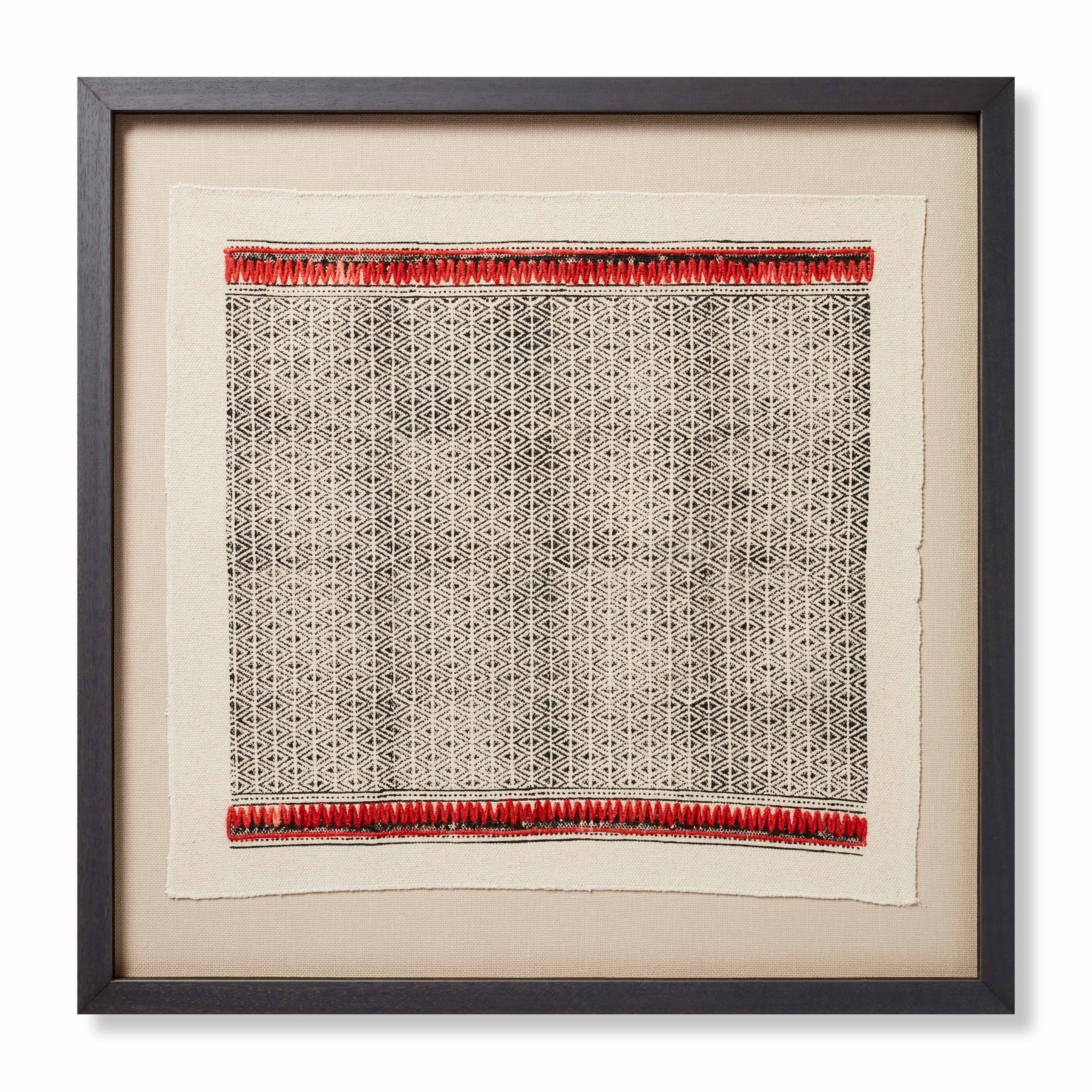 WOOD FRAME GANGE RED / BLACK 3'-4" x 3'-4" WALL ART - Loloi Rugs