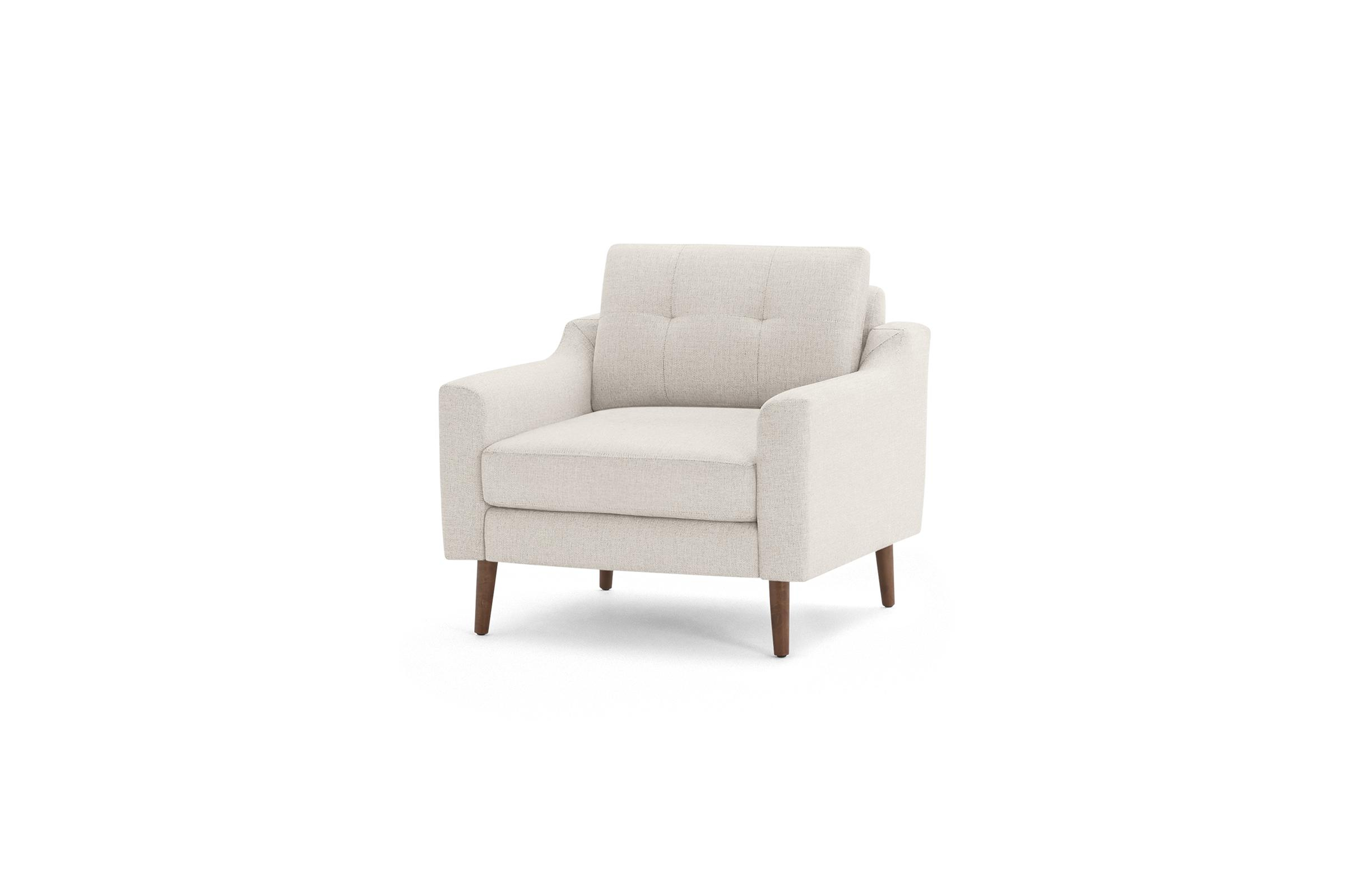 The Slope Nomad Armchair in Ivory, Walnut Legs - Burrow