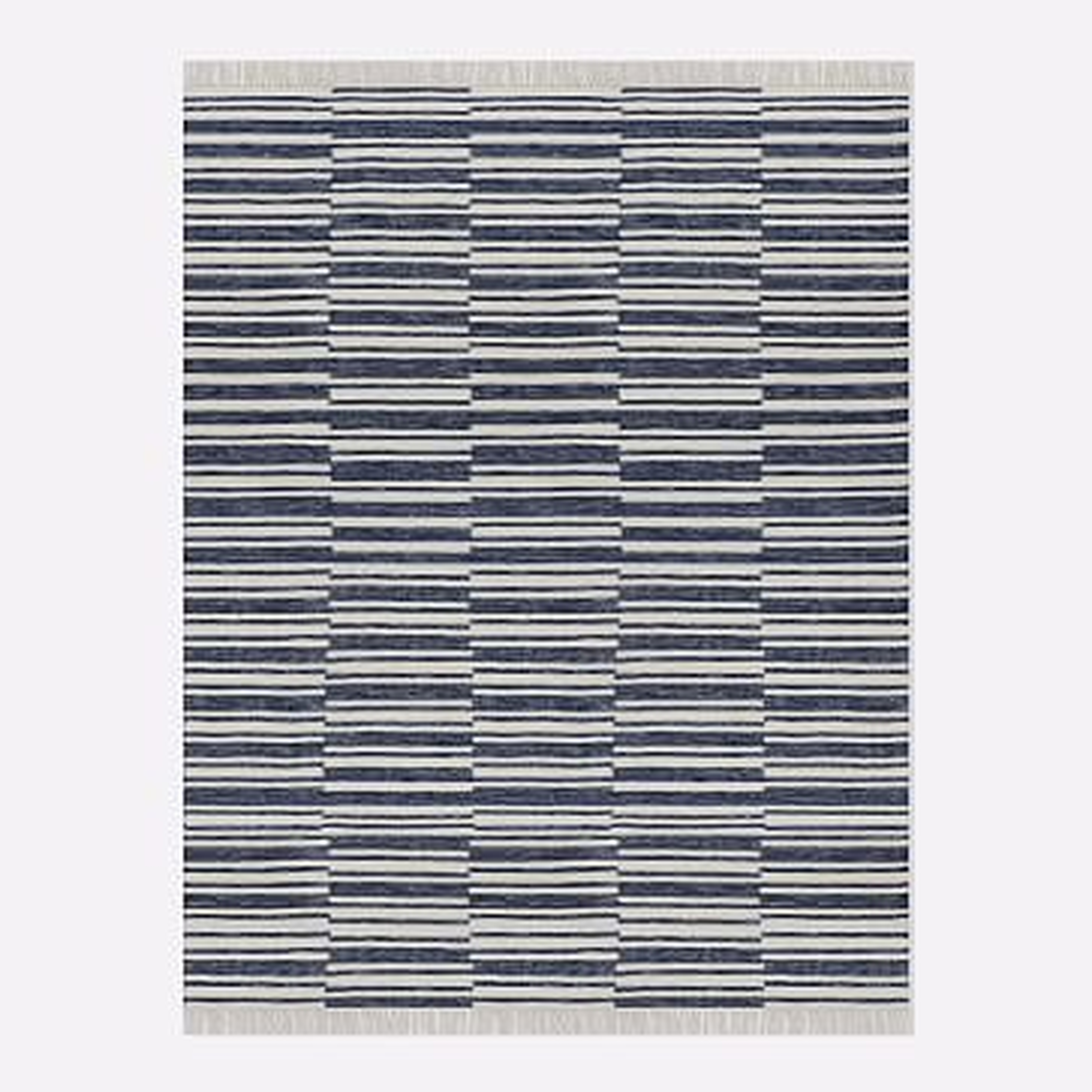 Stacked Stripes Rug, Midnight, 8'x10' - West Elm