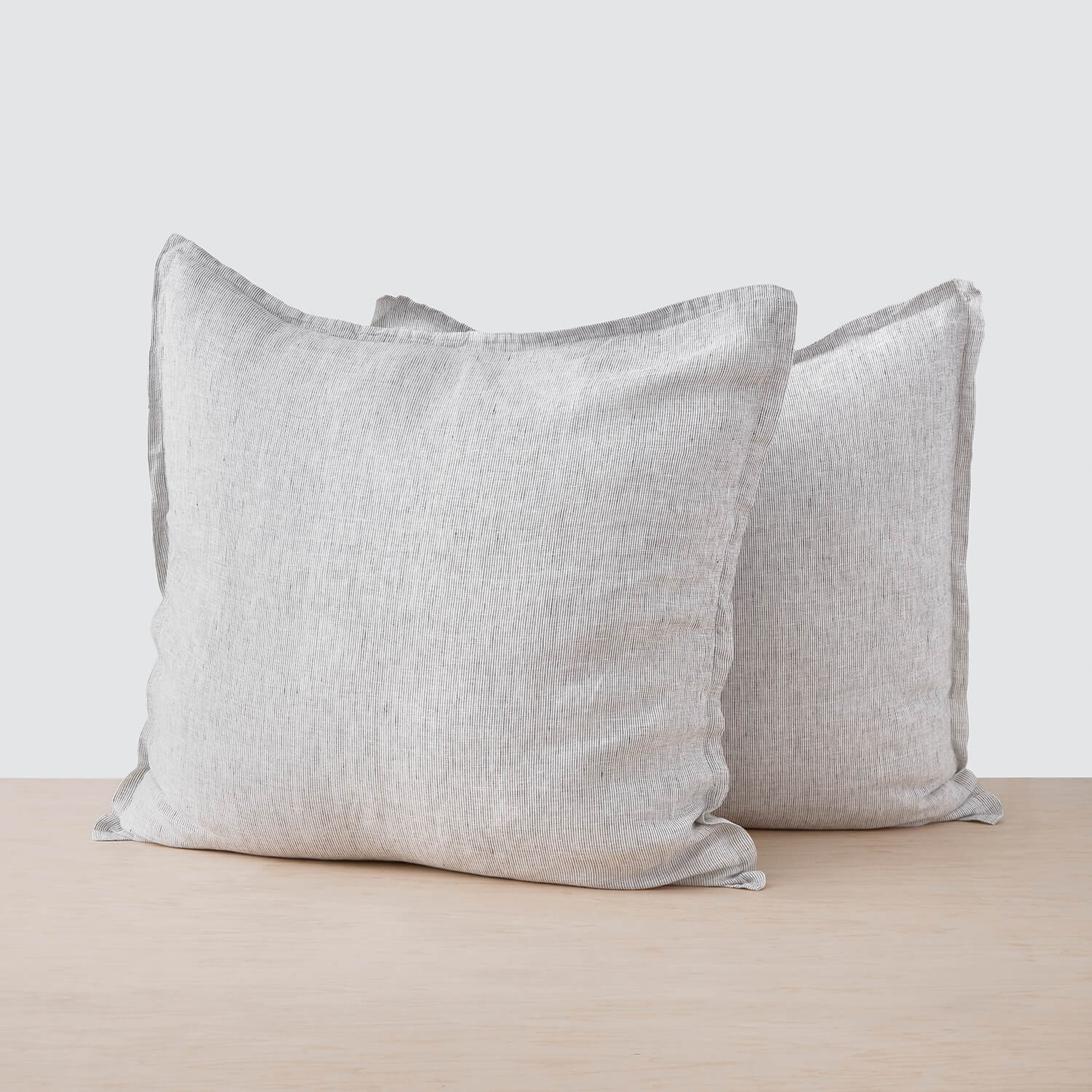 The Citizenry Stonewashed Linen Euro Shams | Black - The Citizenry