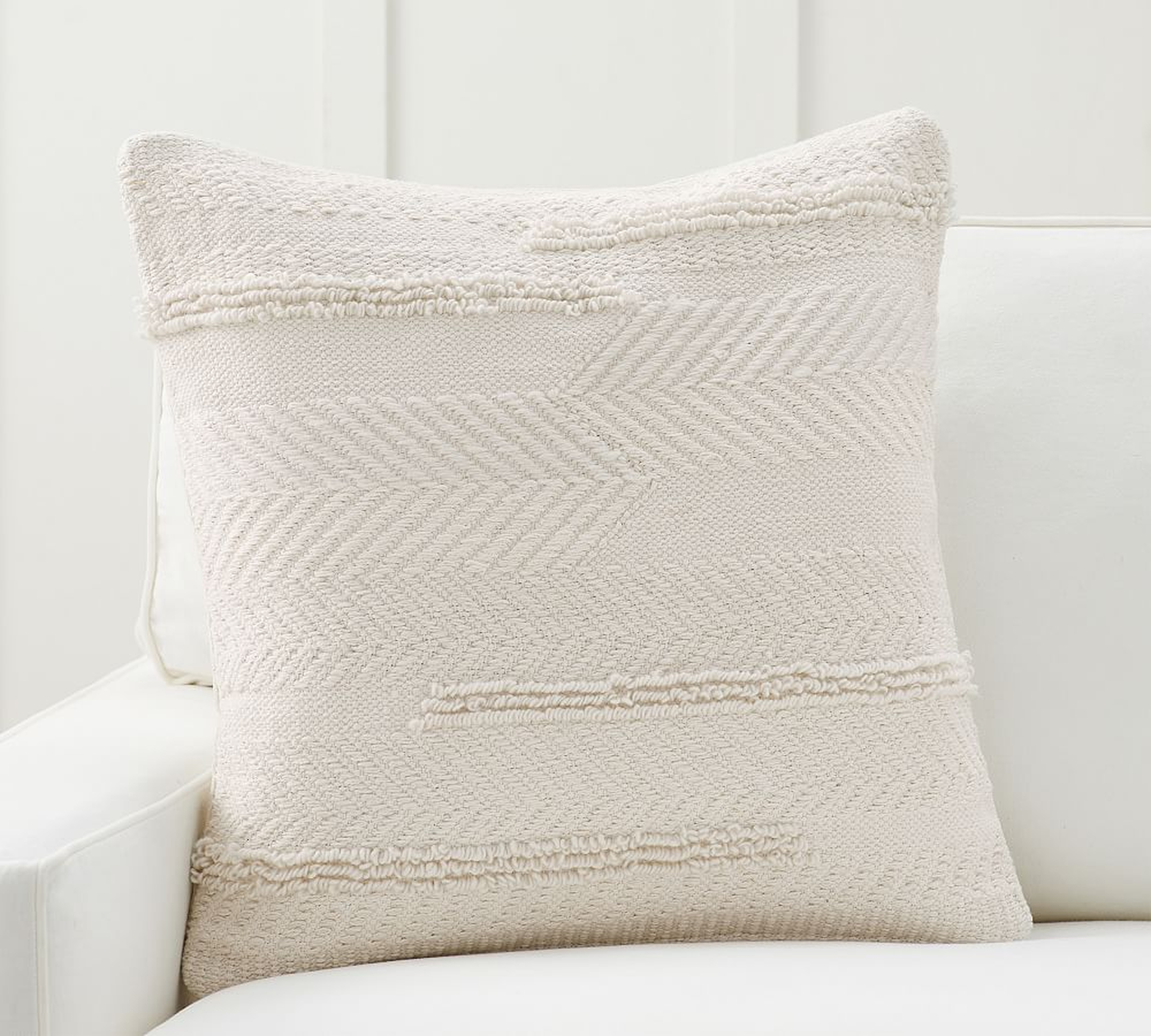 Lyla Textured Pillow Cover, 24", Ivory - Pottery Barn