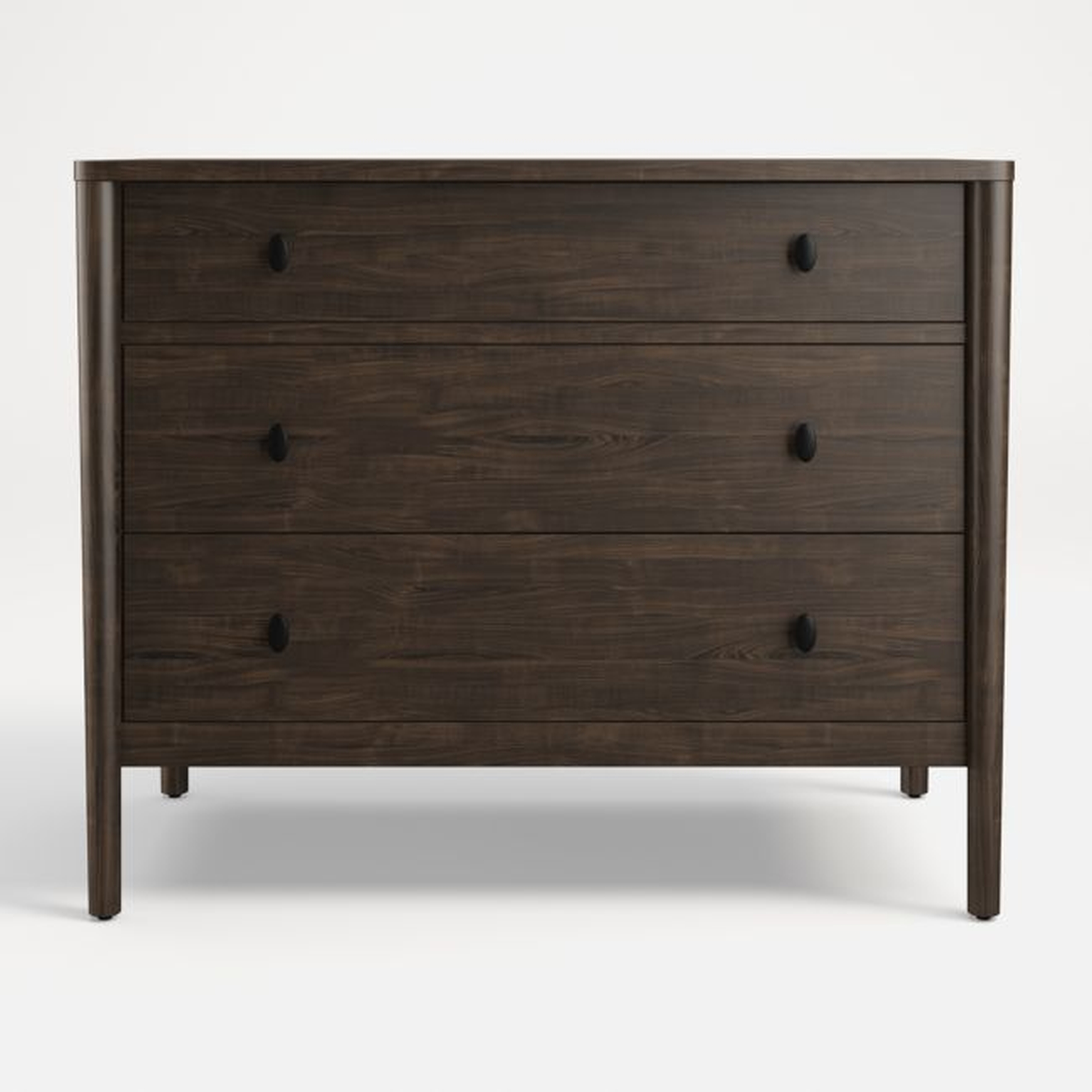 Gia Charcoal Cherry 3-Drawer Chest- estimated Aug. 2023 - Crate and Barrel
