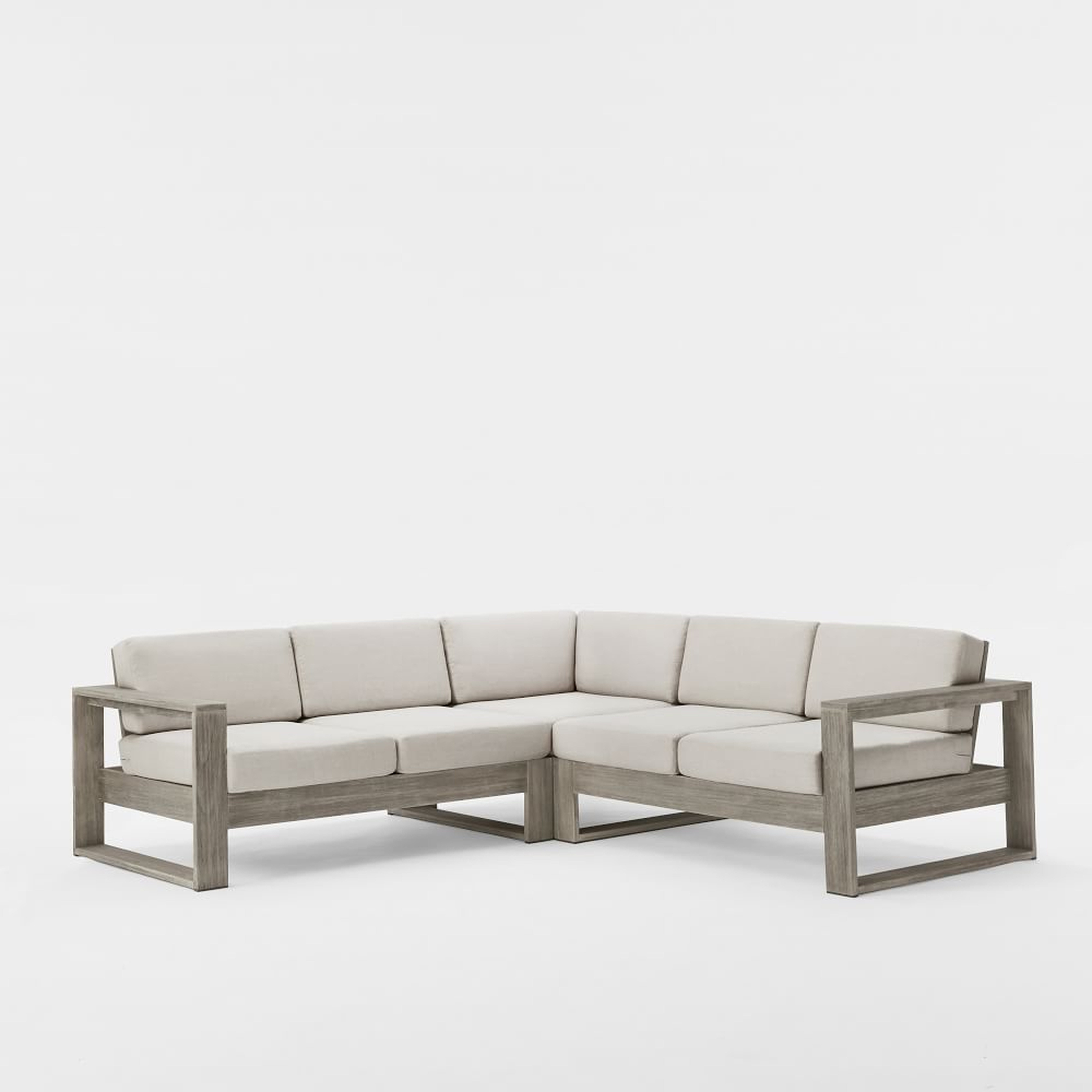 Portside Set 3: Weathered Gray L-Shaped 3 Piece Sectional - West Elm