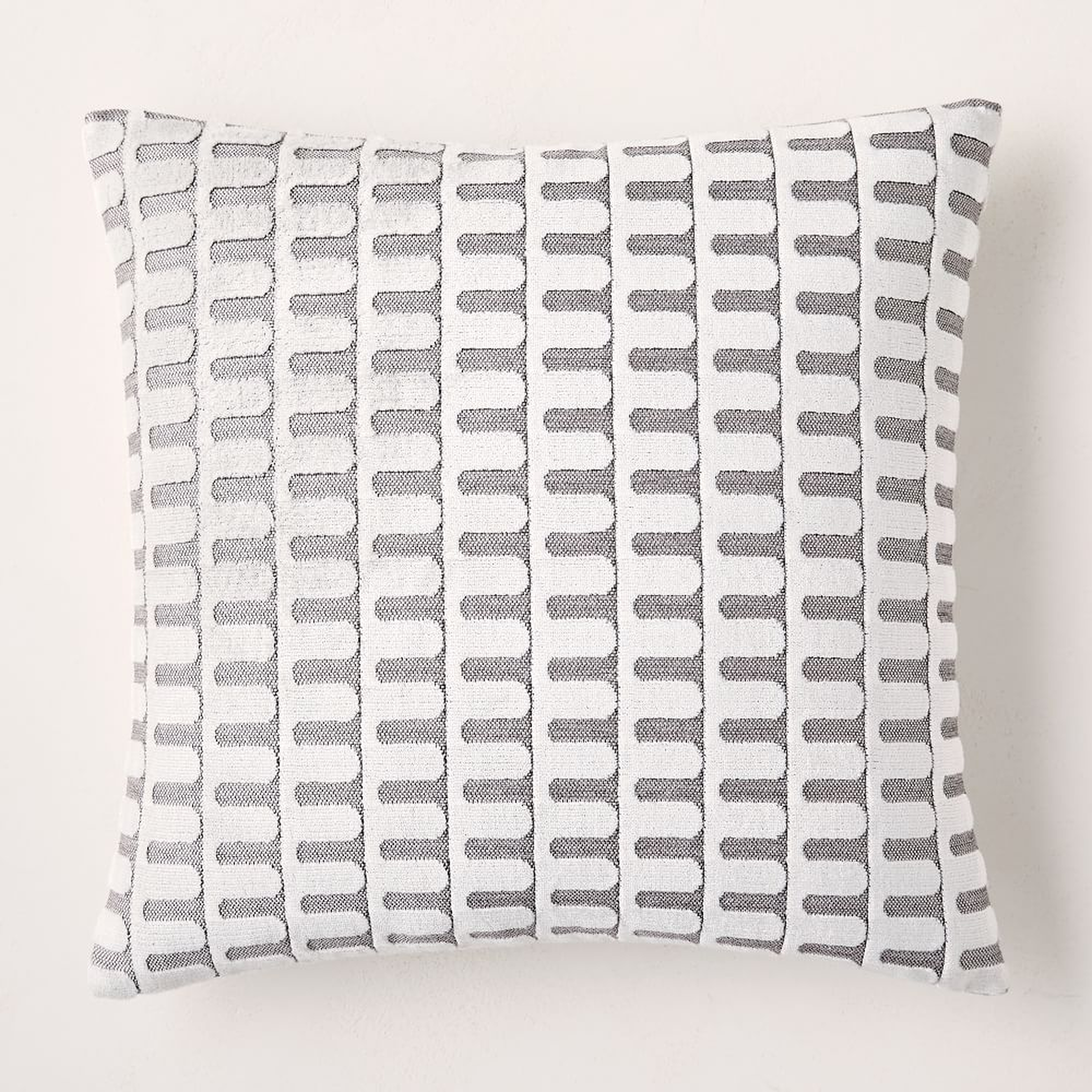Cut Velvet Archways Pillow Cover, 20"x20", White, Set of 2 - West Elm
