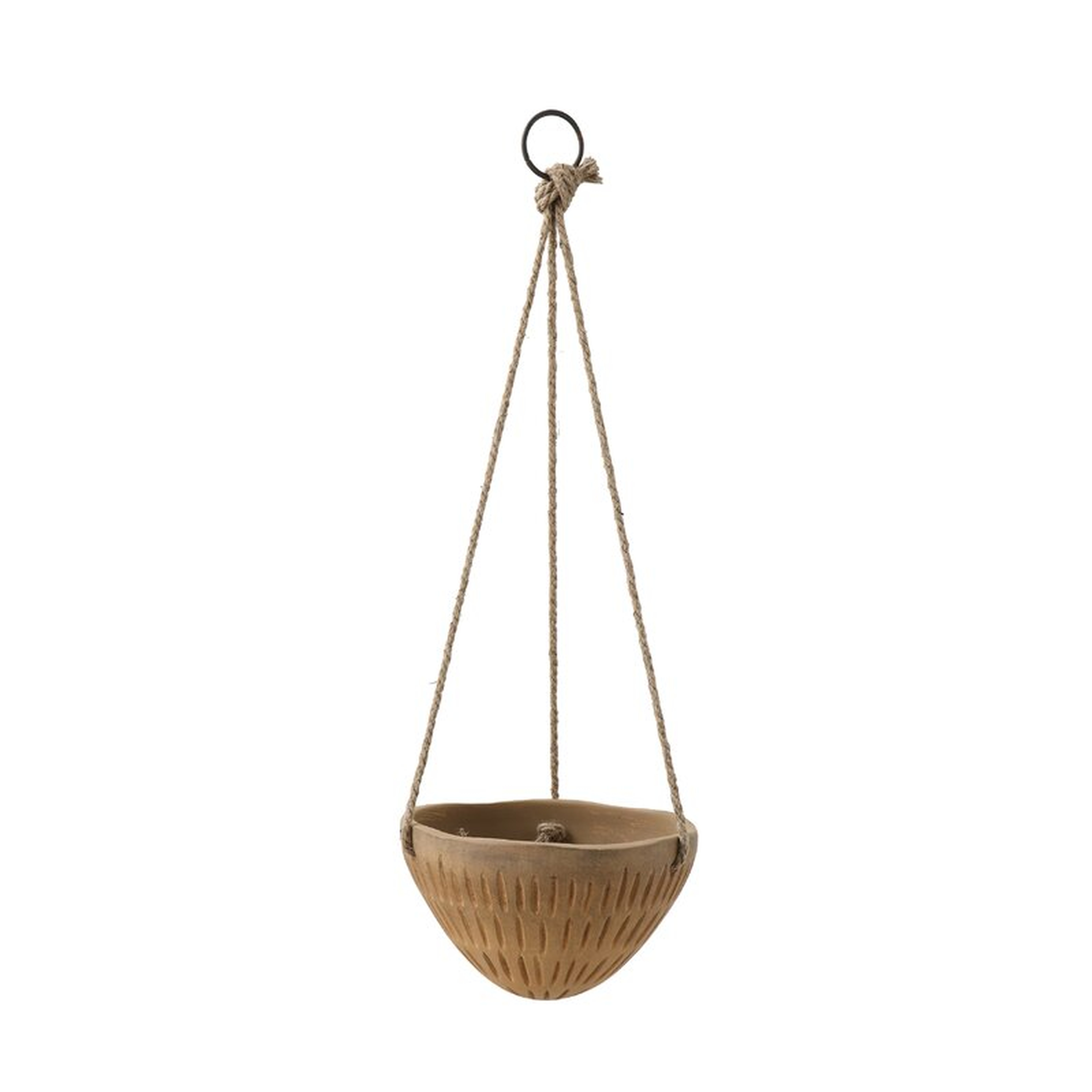 Bloomingville Round Terracotta Hanging Planter Size: 4.25" H x 8" W x 8" D - Perigold