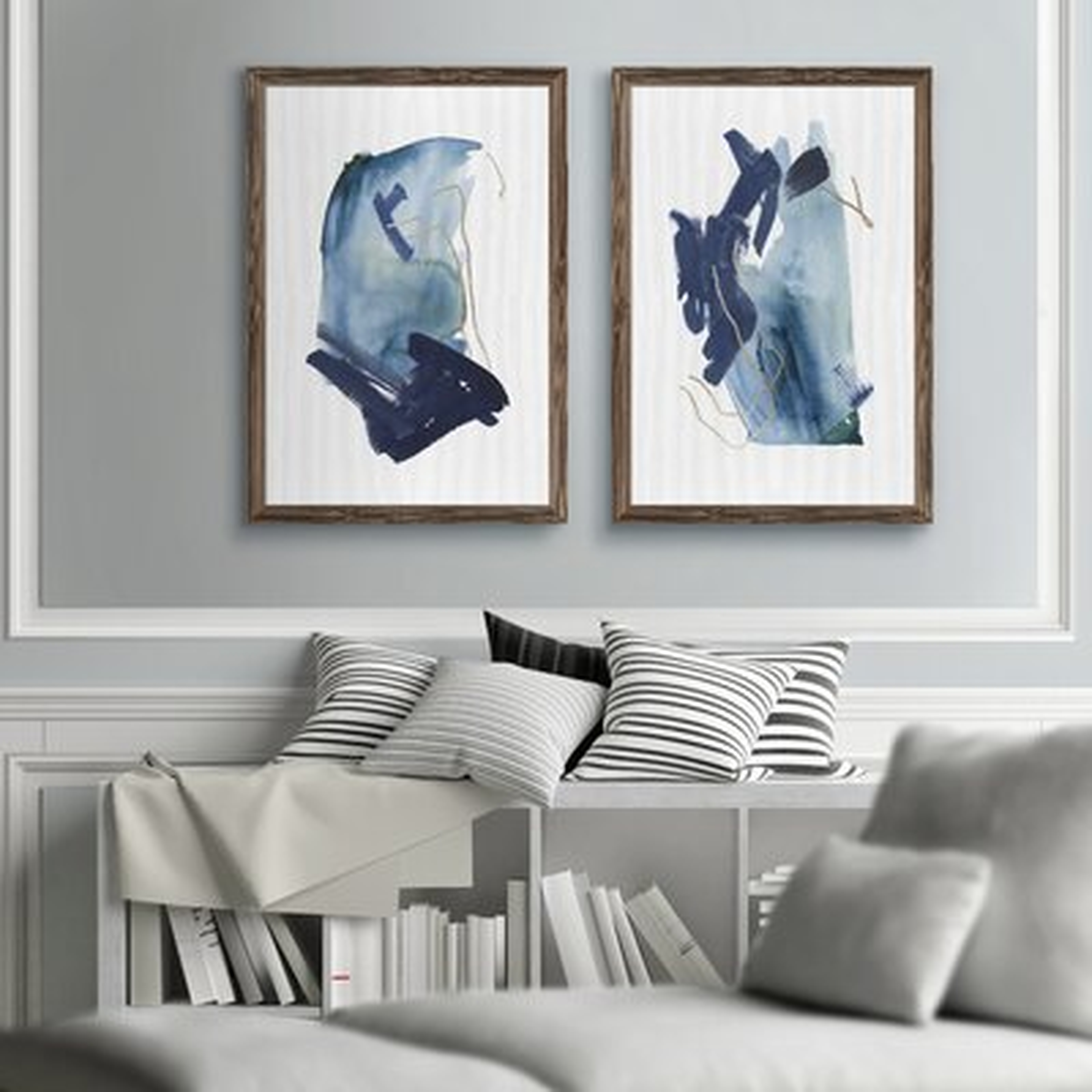 'Indigo Collide III' by Vincent Van Gogh - 2 Piece Picture Frame Painting Print Set - Wayfair