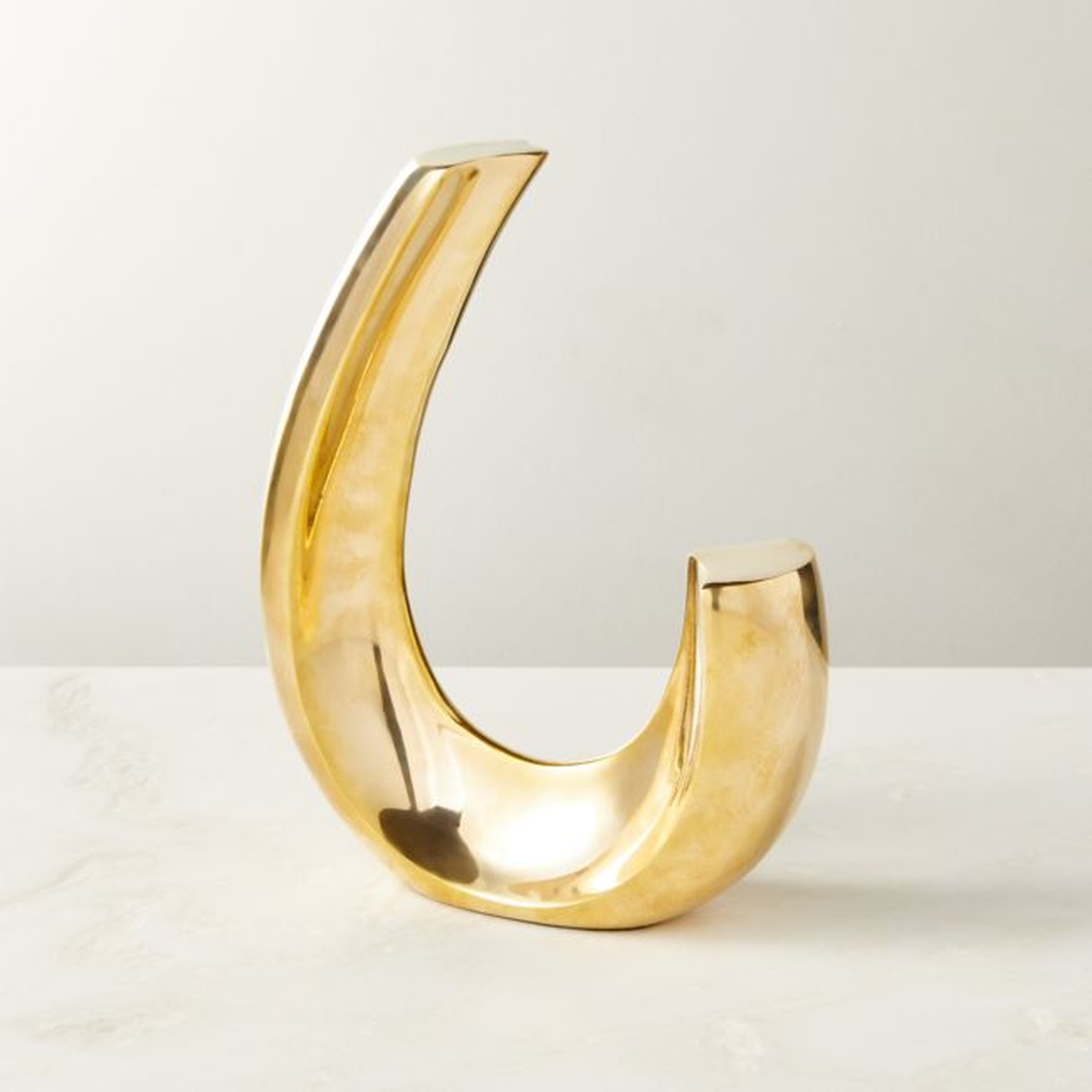 Clef Brass Sculpture Bookend - CB2