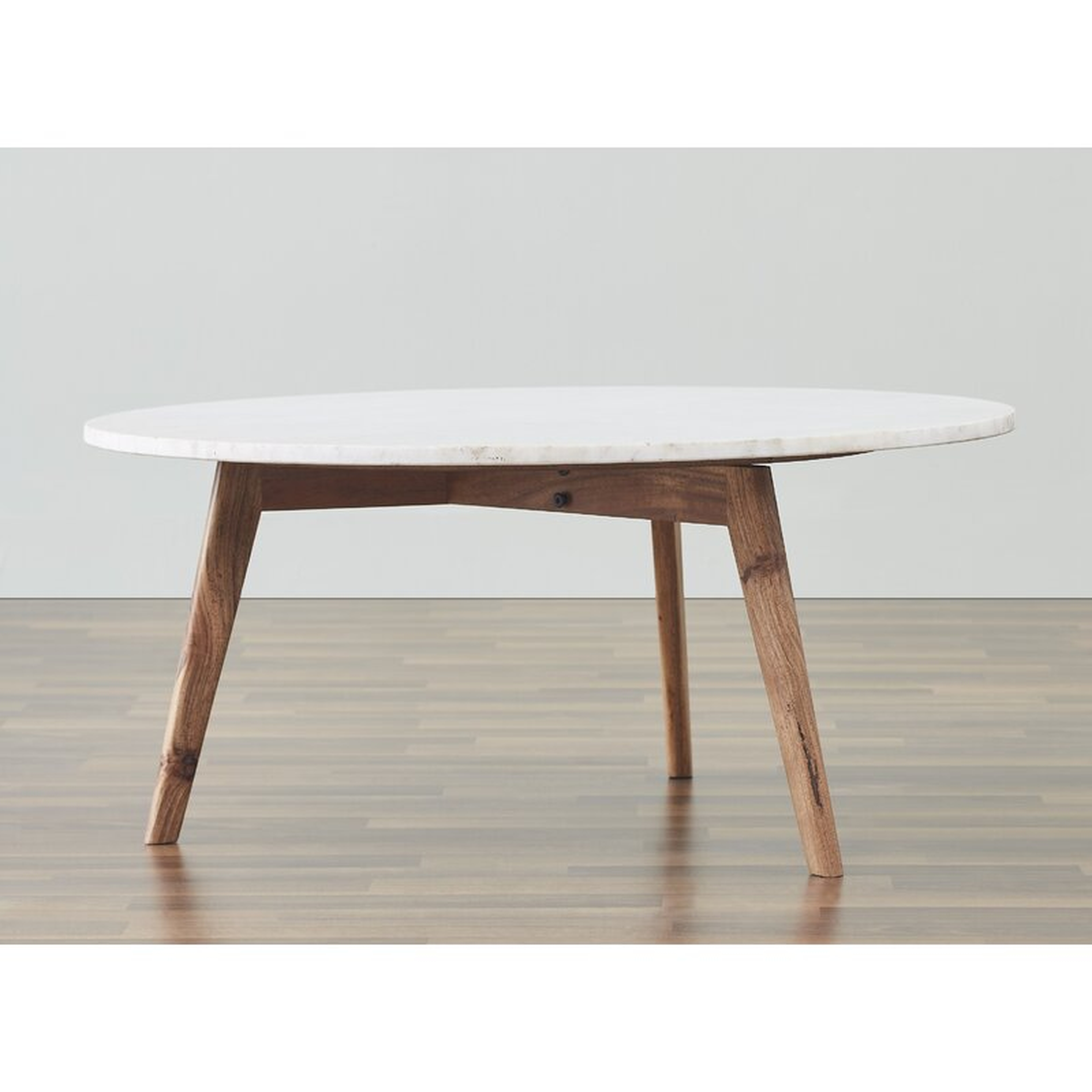 Caleb-Ryan White Authentic Marble Round Coffee Table - Wayfair