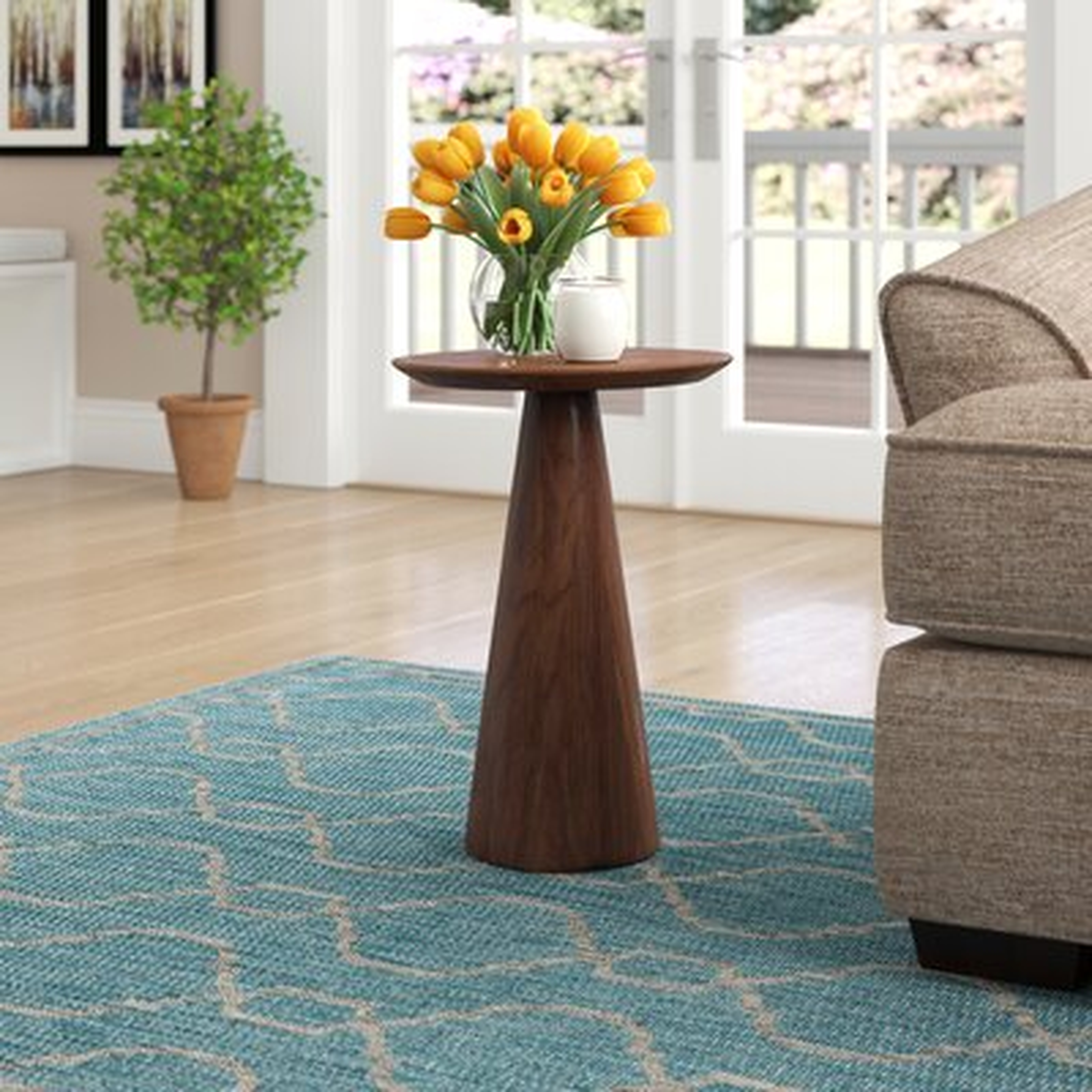 Dulles Pedestal End Table - Wayfair