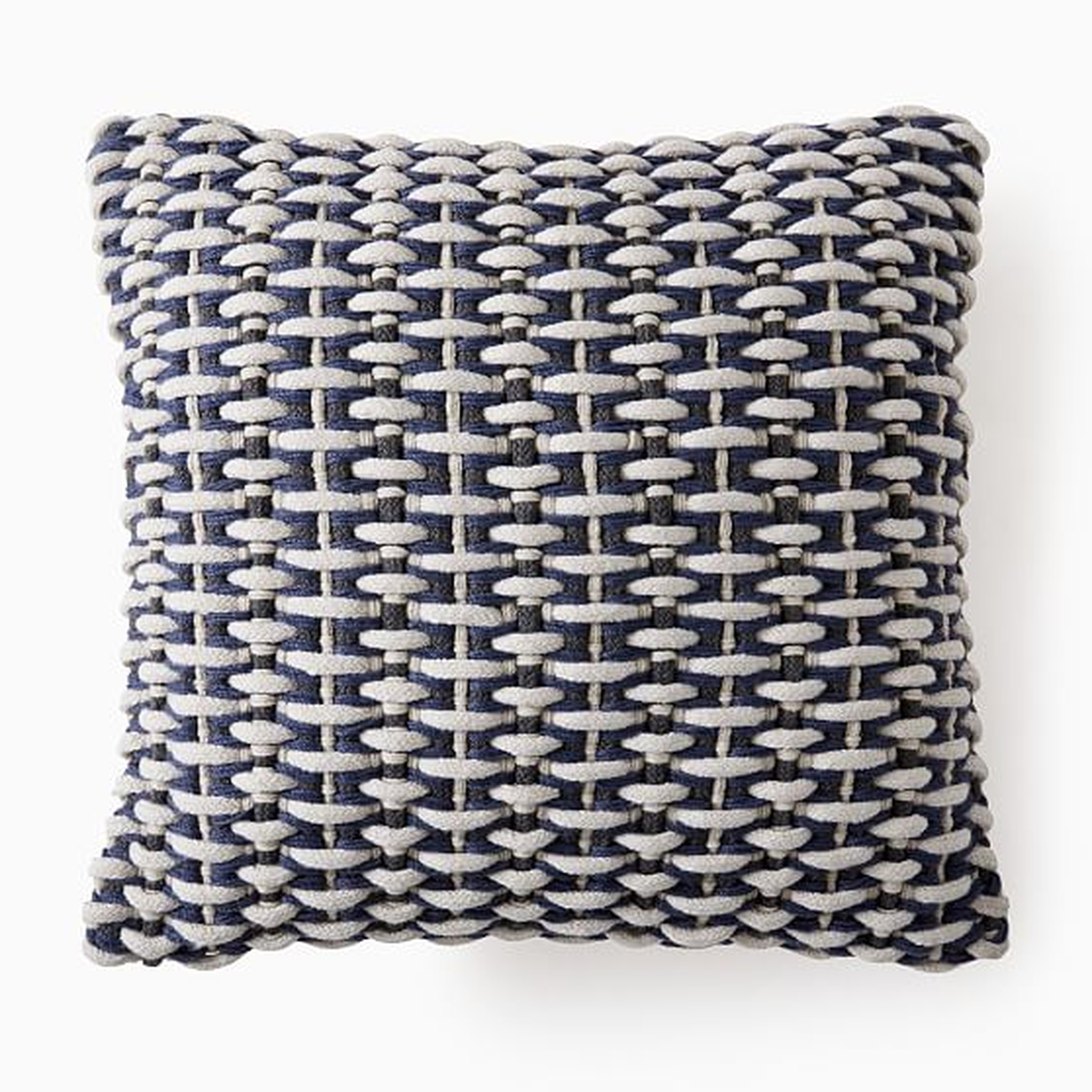 Outdoor Basket Weave Pillow, 20"x20", Midnight, Set of 2 - West Elm