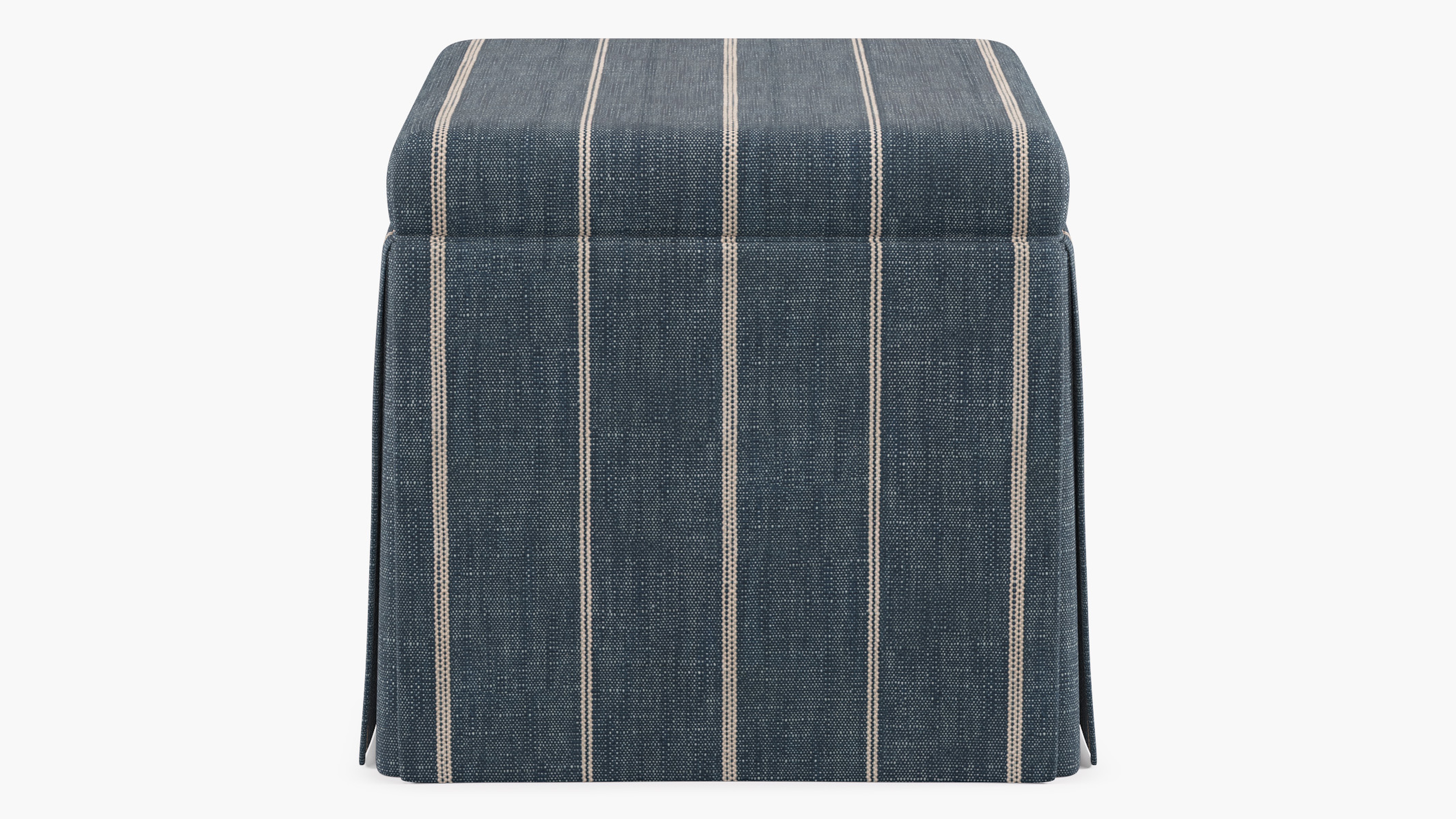 Skirted Storage Ottoman, Indigo Fritz - The Inside
