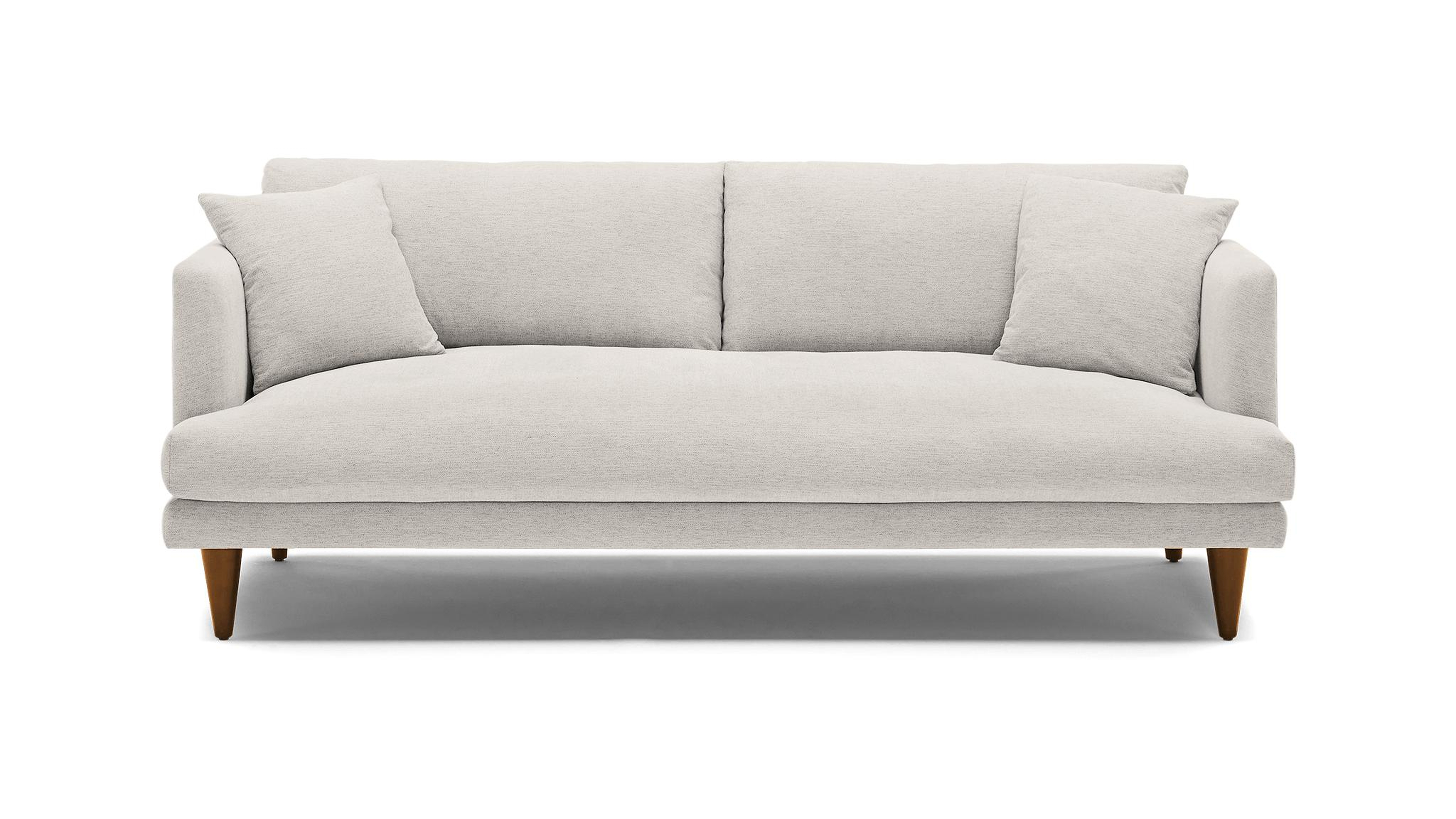 Beige/White Lewis Mid Century Modern Sofa - Merit Dove - Mocha - Cone - Joybird