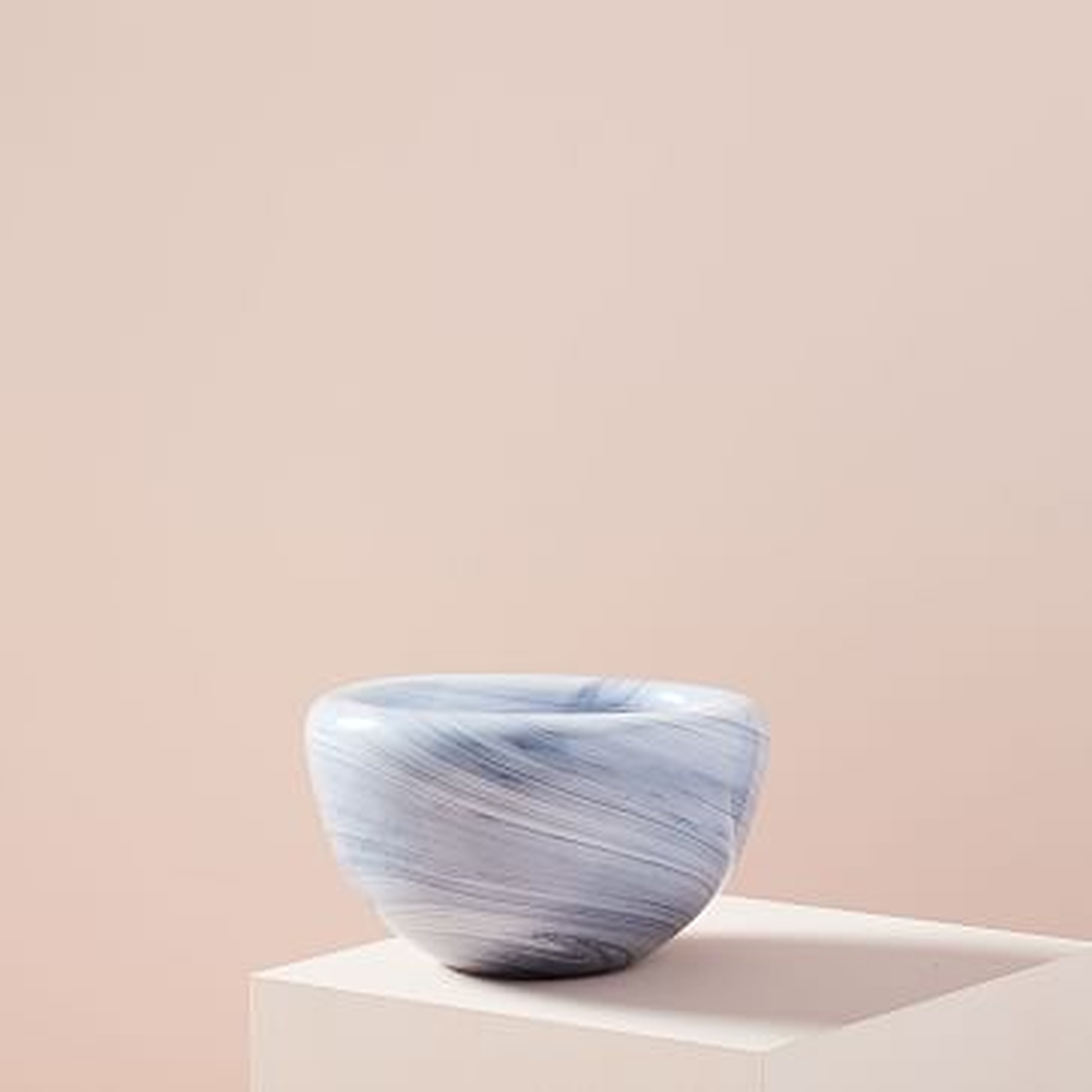 Marble Glass Small Bowl, White + Gray - West Elm