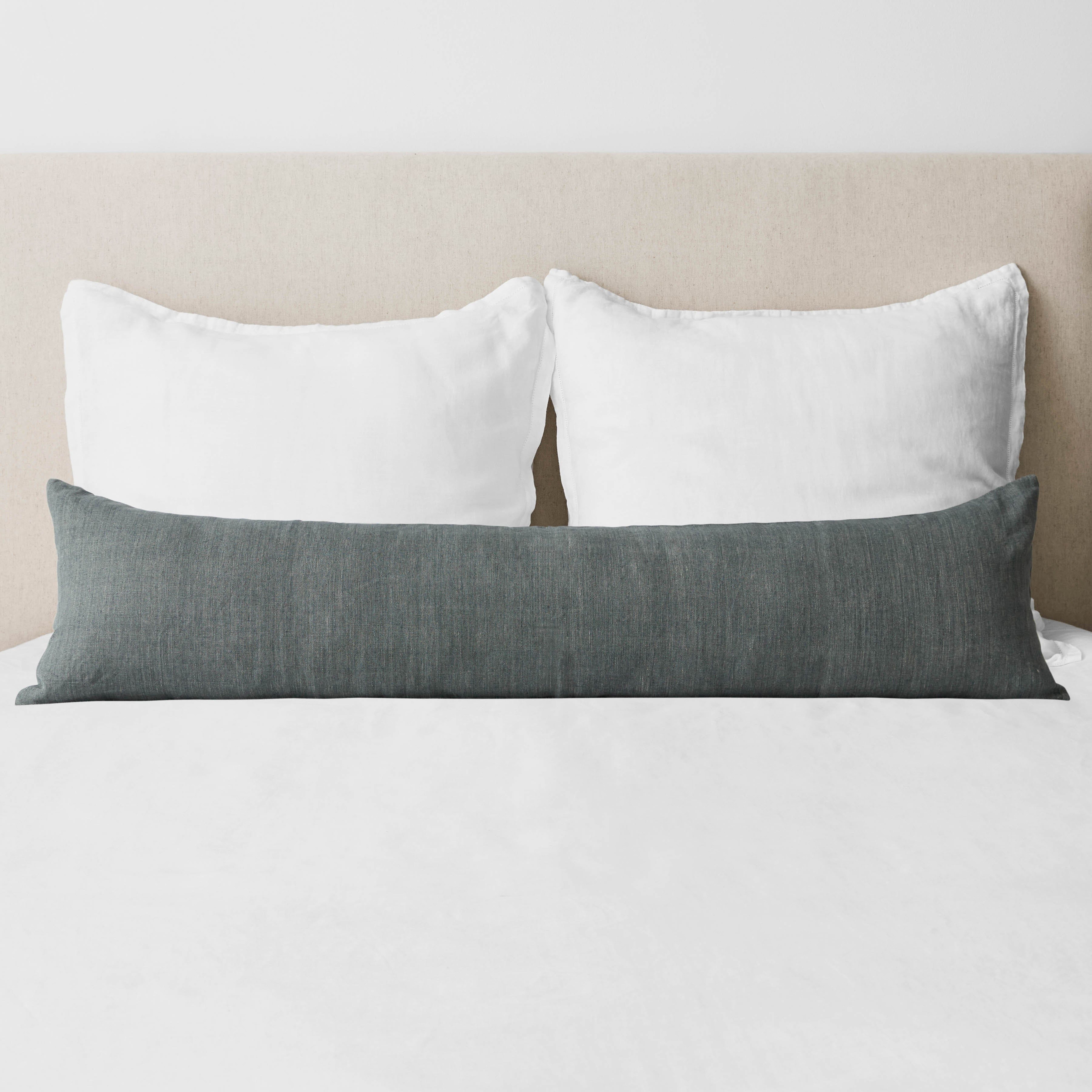 The Citizenry Prisha Linen Lumbar Pillow | 14" x 54" | Light Aegean - The Citizenry