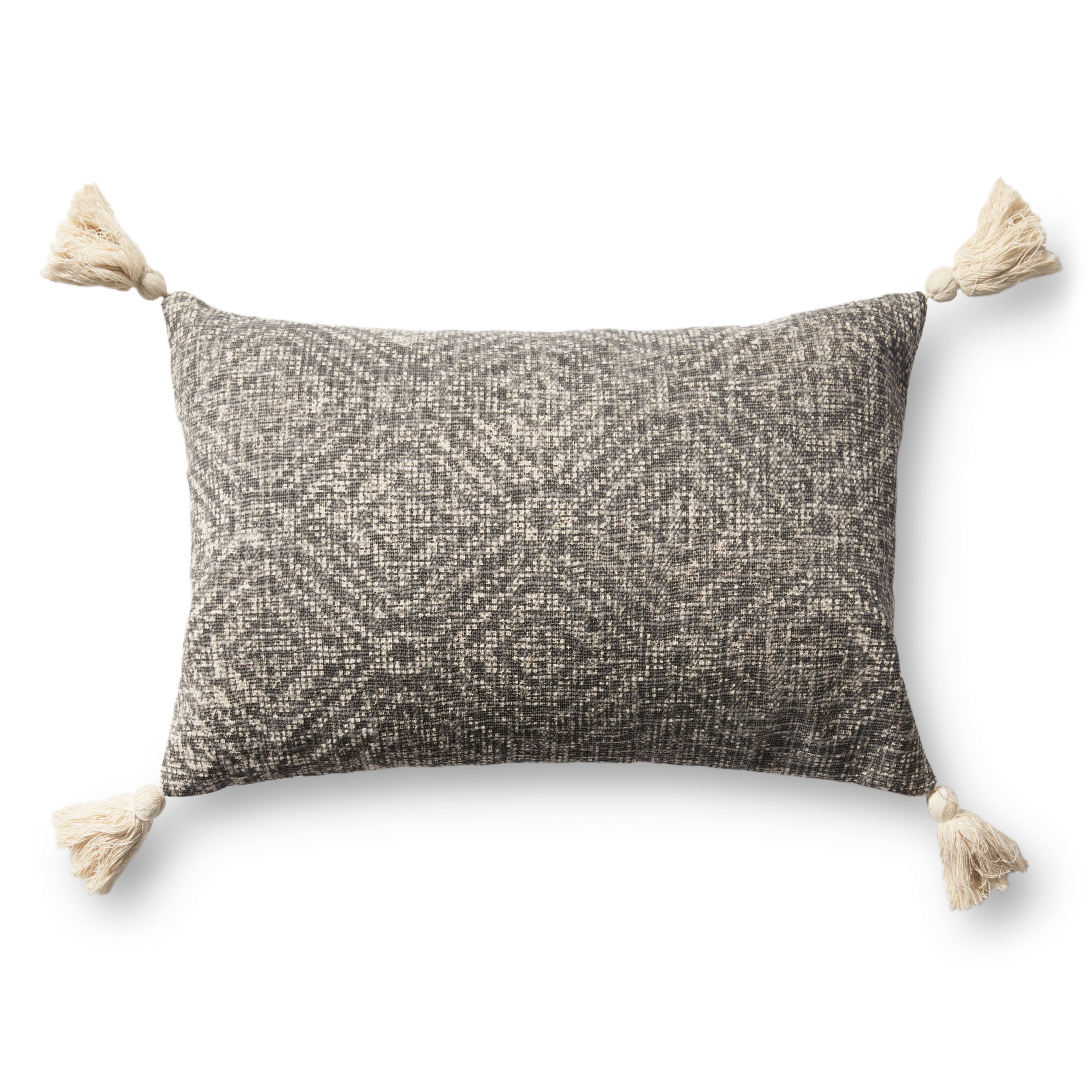 Loloi Pillows Charcoal 13" x 21" Cover w/Poly - Loloi Rugs