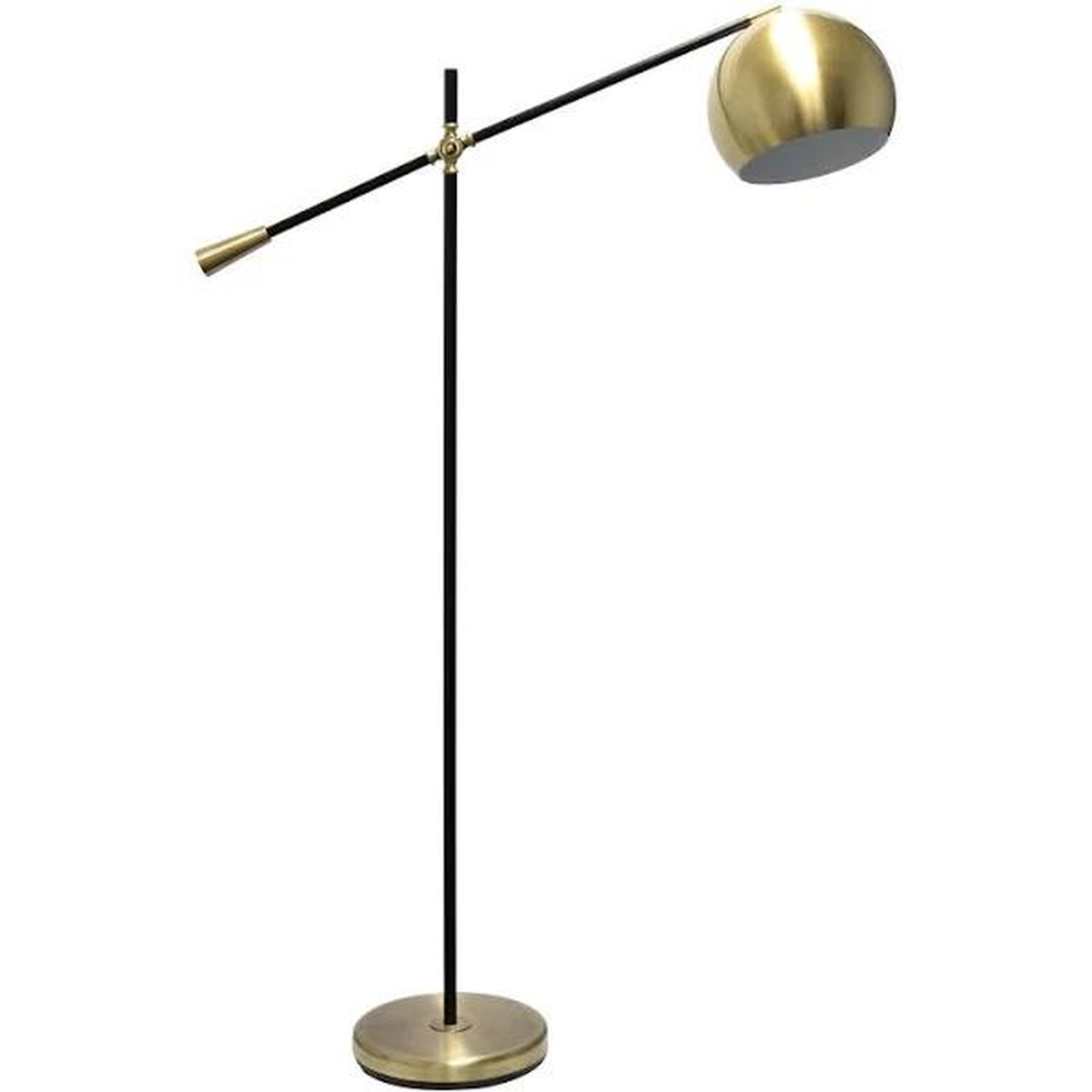 Lalia Antique Brass and Matte Black Swivel Floor Lamp - Lamps Plus