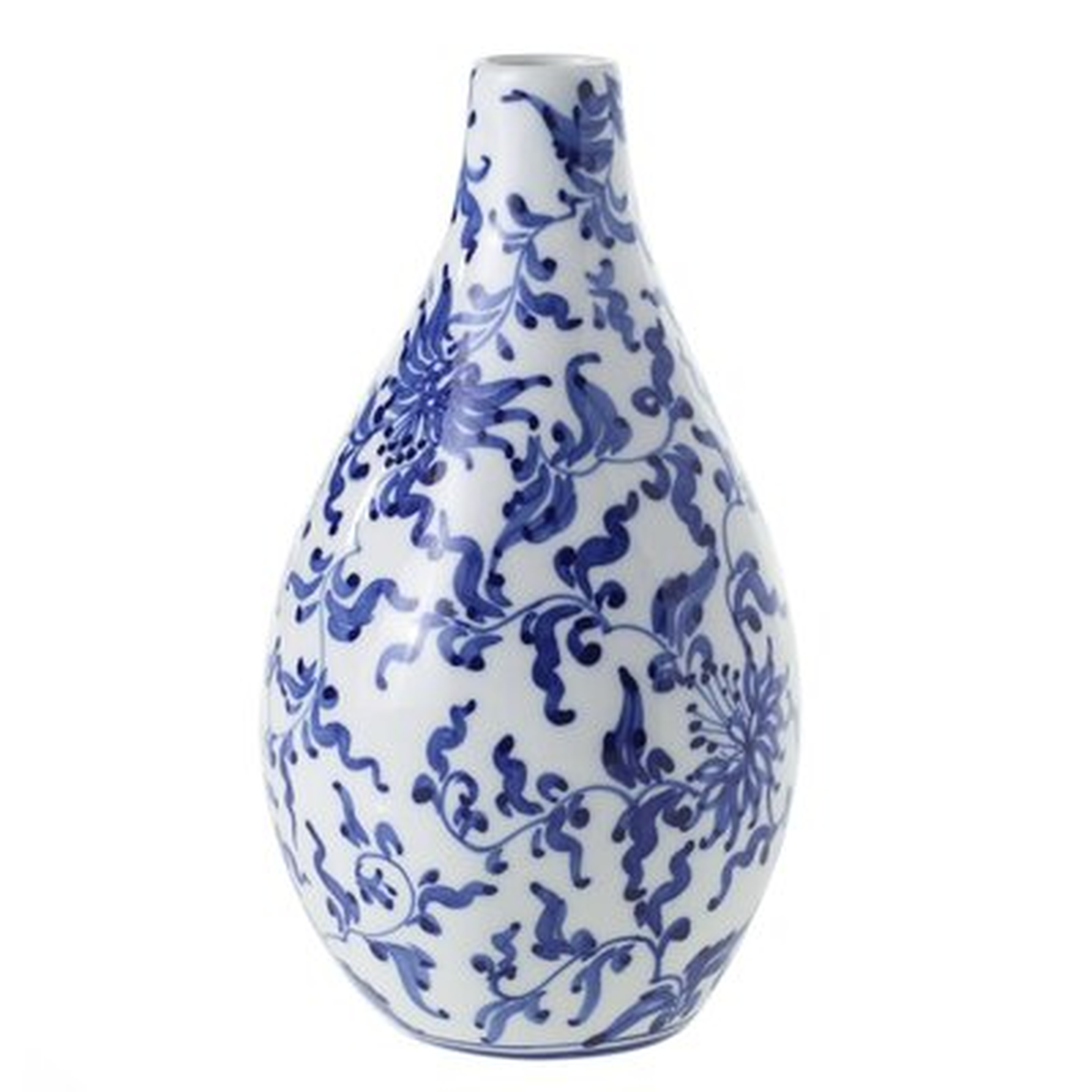 Harlyn Blue & White 7" Ceramic Table Vase - Wayfair