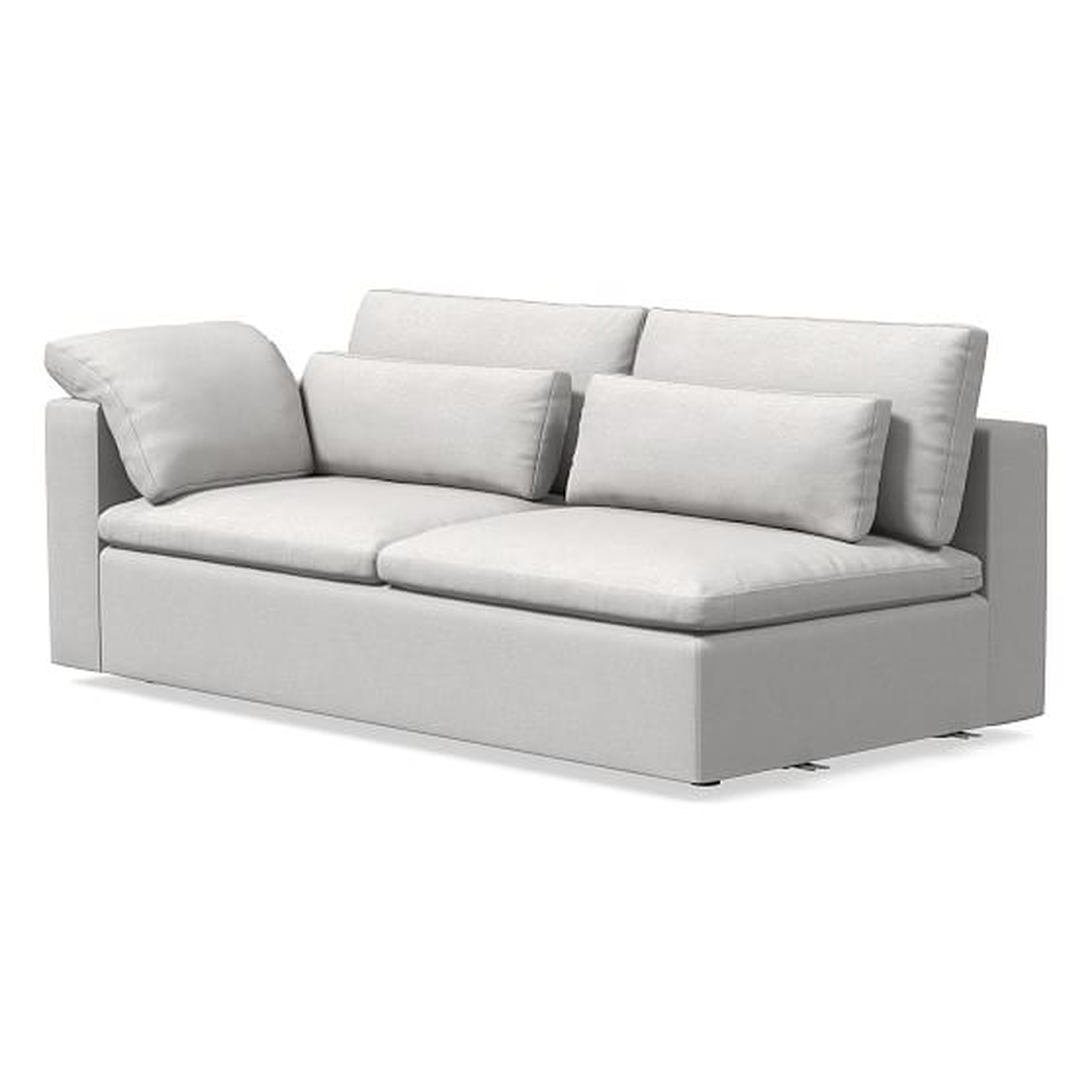 Harmony Modular Left Arm Sleeper Sofa, Down, Eco Weave, Oyster, Concealed Supports - West Elm