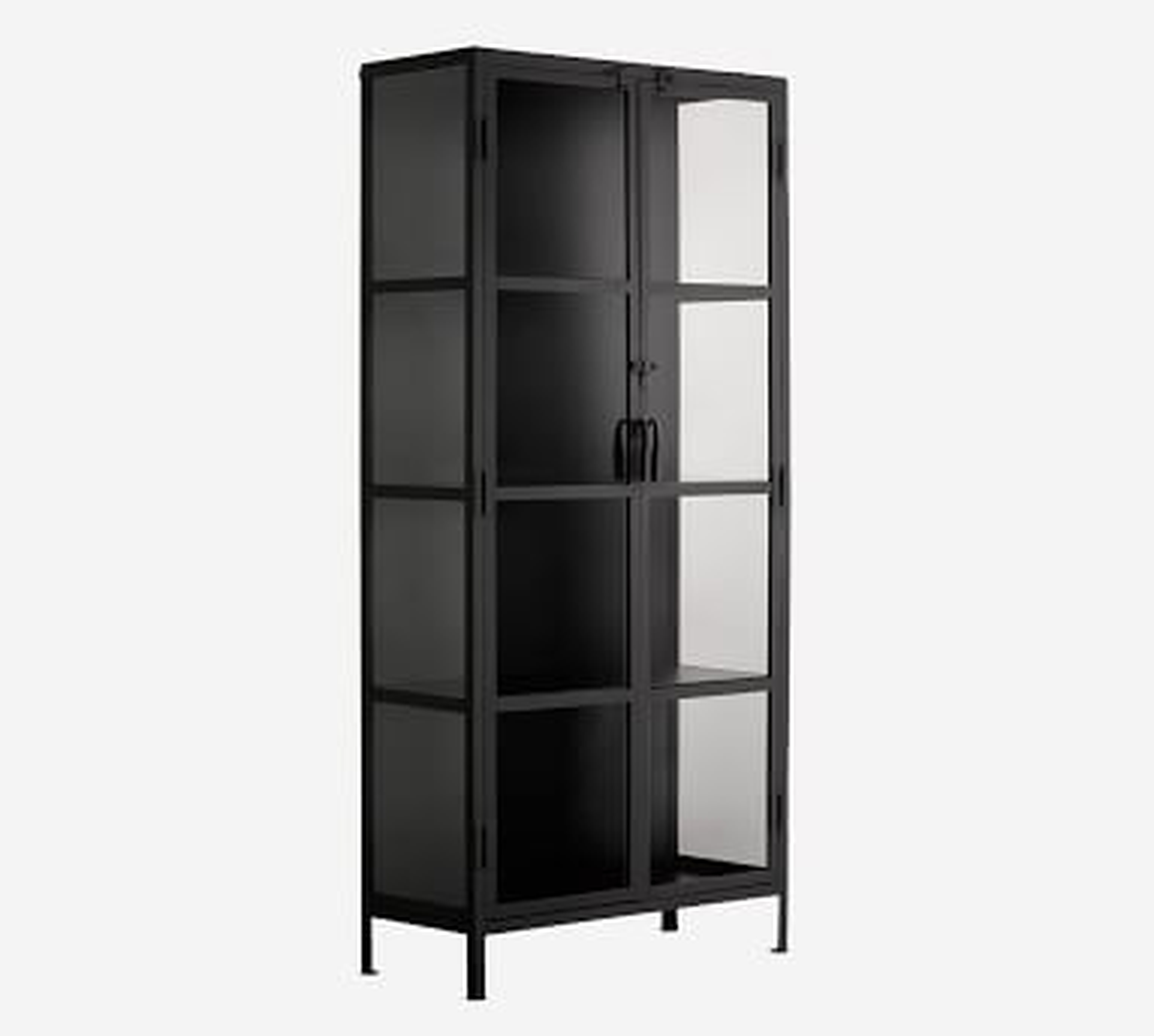 Lomita Tall Storage Cabinet, Black, 31"L x 69"H - Pottery Barn