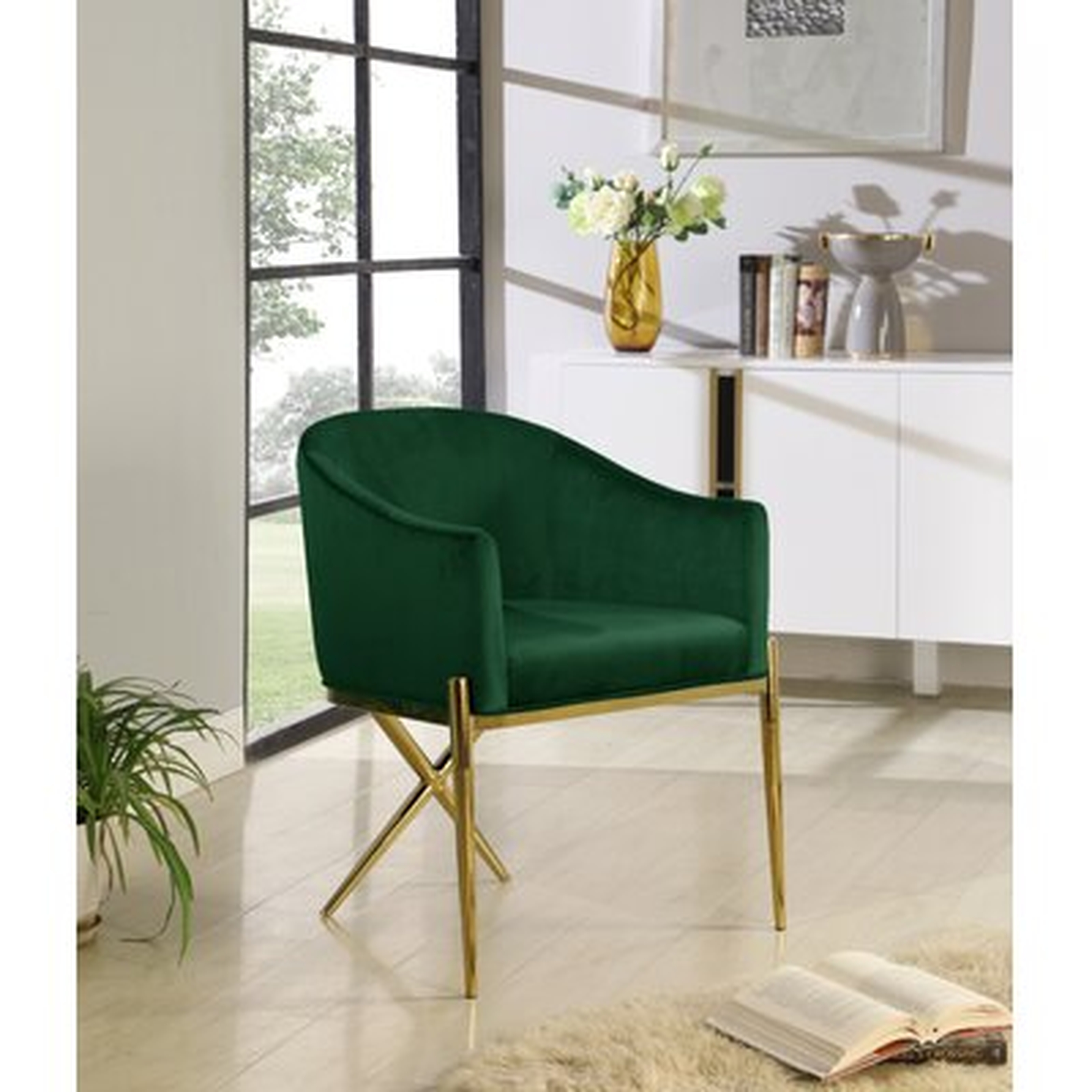 Krista Velvet Upholstered Arm Chair 25.5'' W x 31.5'' H - Wayfair