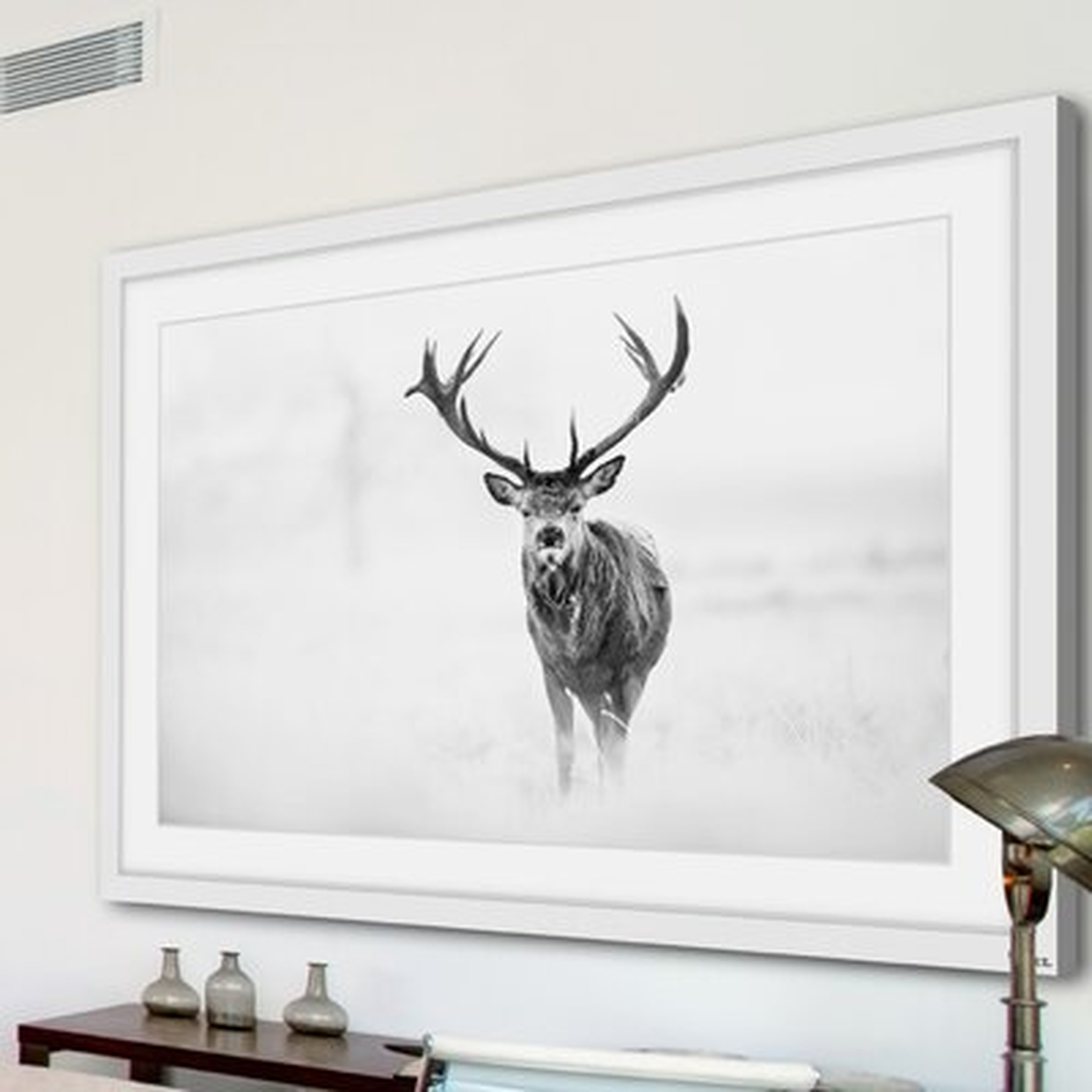 'Elk Stare' Framed Photographic Print on Paper - AllModern